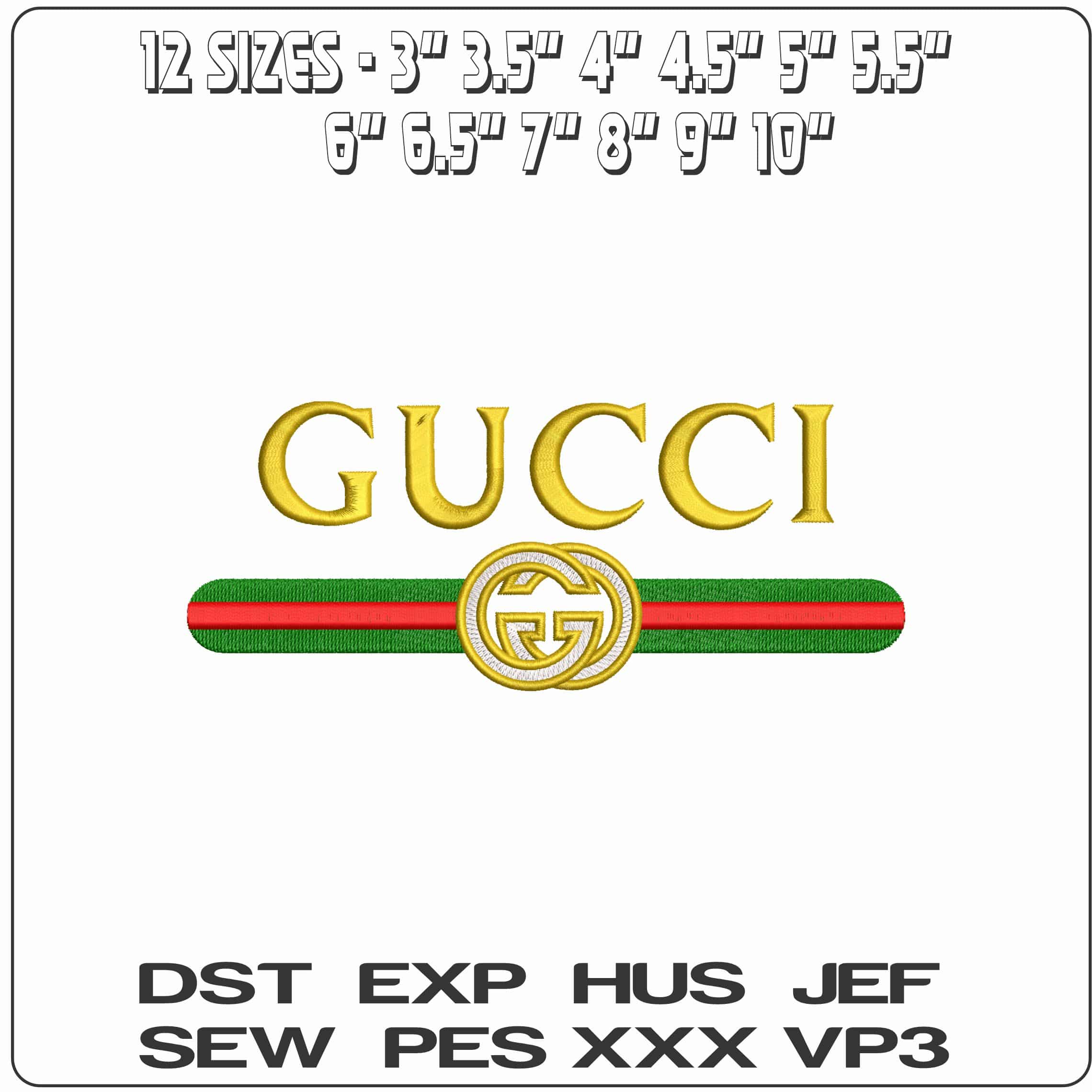 Gucci Red Green GG Logo   - Elegant embroidery design file - instant download — view 2