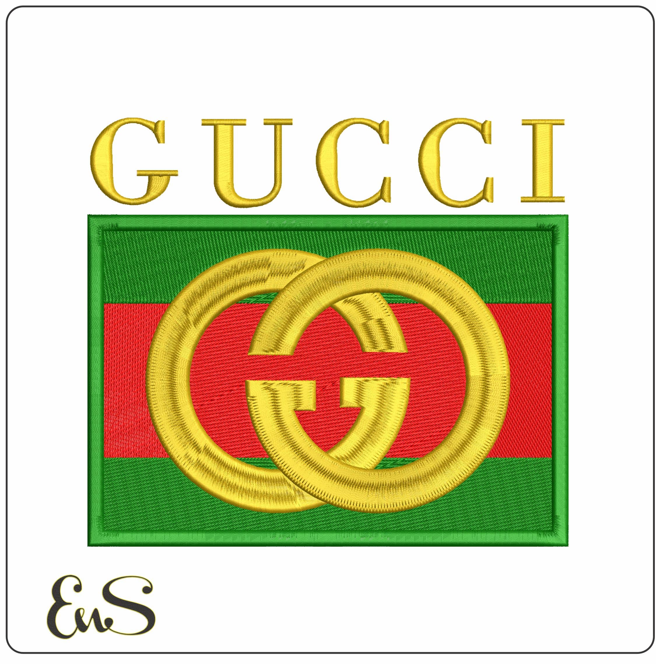 Gucci Red Green Logo with Name   - Elegant embroidery design file - instant download
