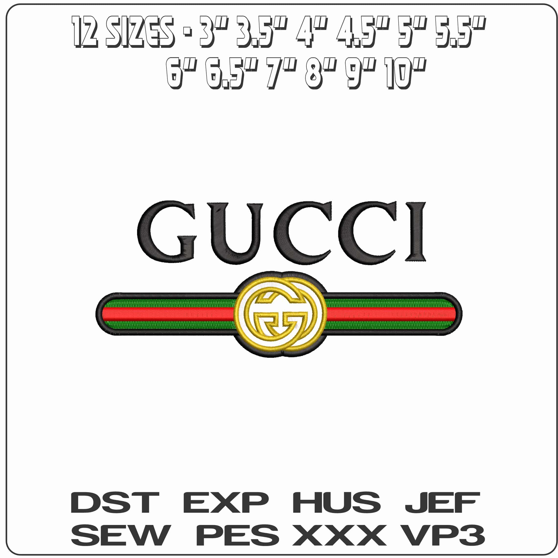 GUCCI Red Green under design Brand   - Elegant embroidery design file - instant download — view 2