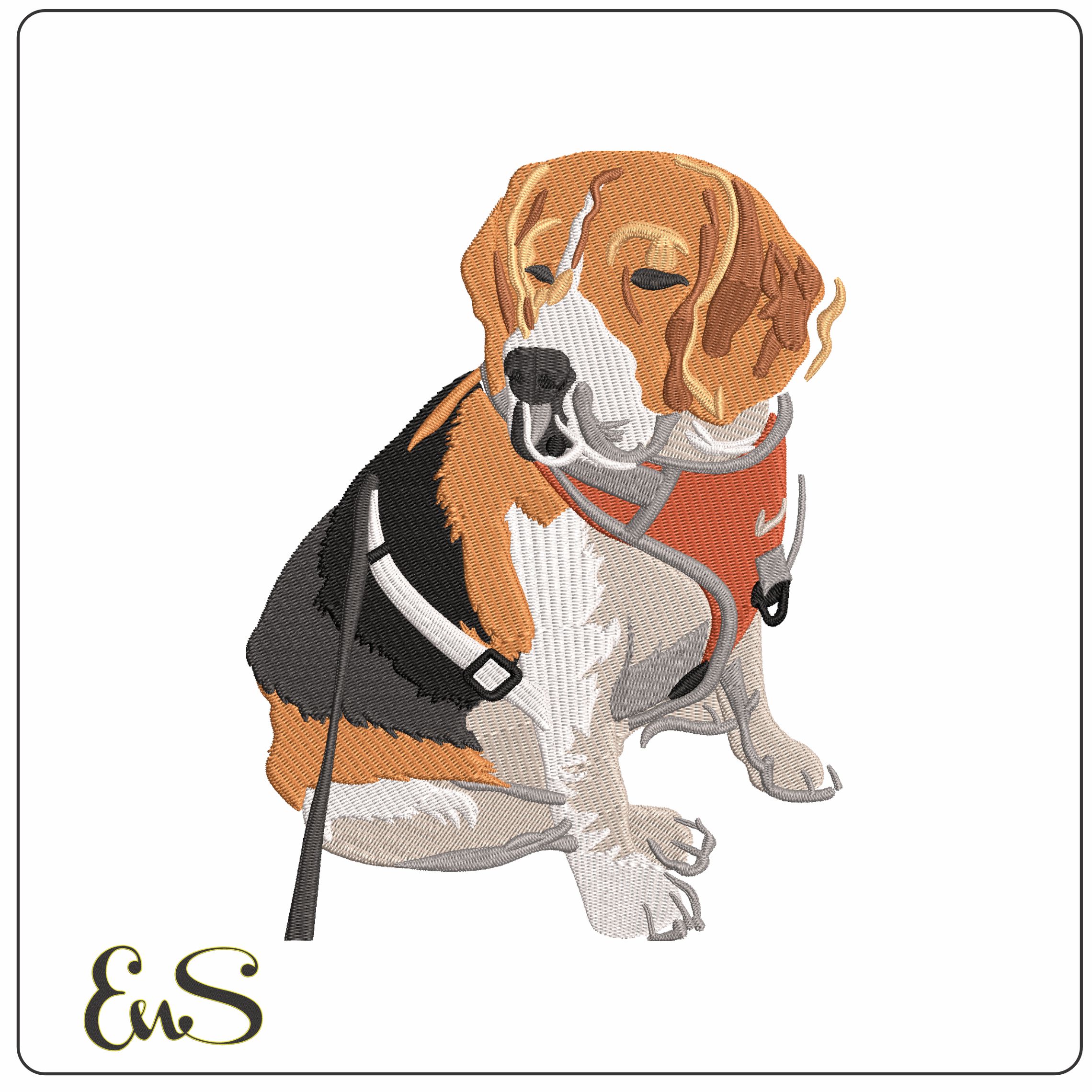 Guide Dog   - Elegant embroidery design file - instant download