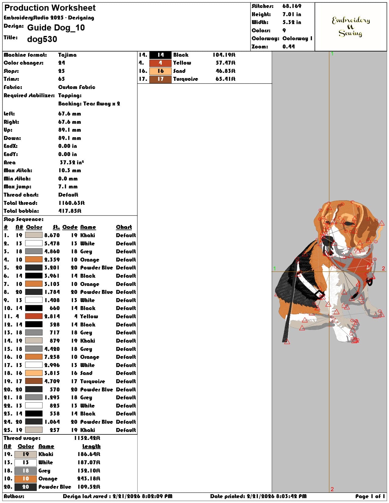 Guide Dog   - Elegant embroidery design file - instant download — view 3