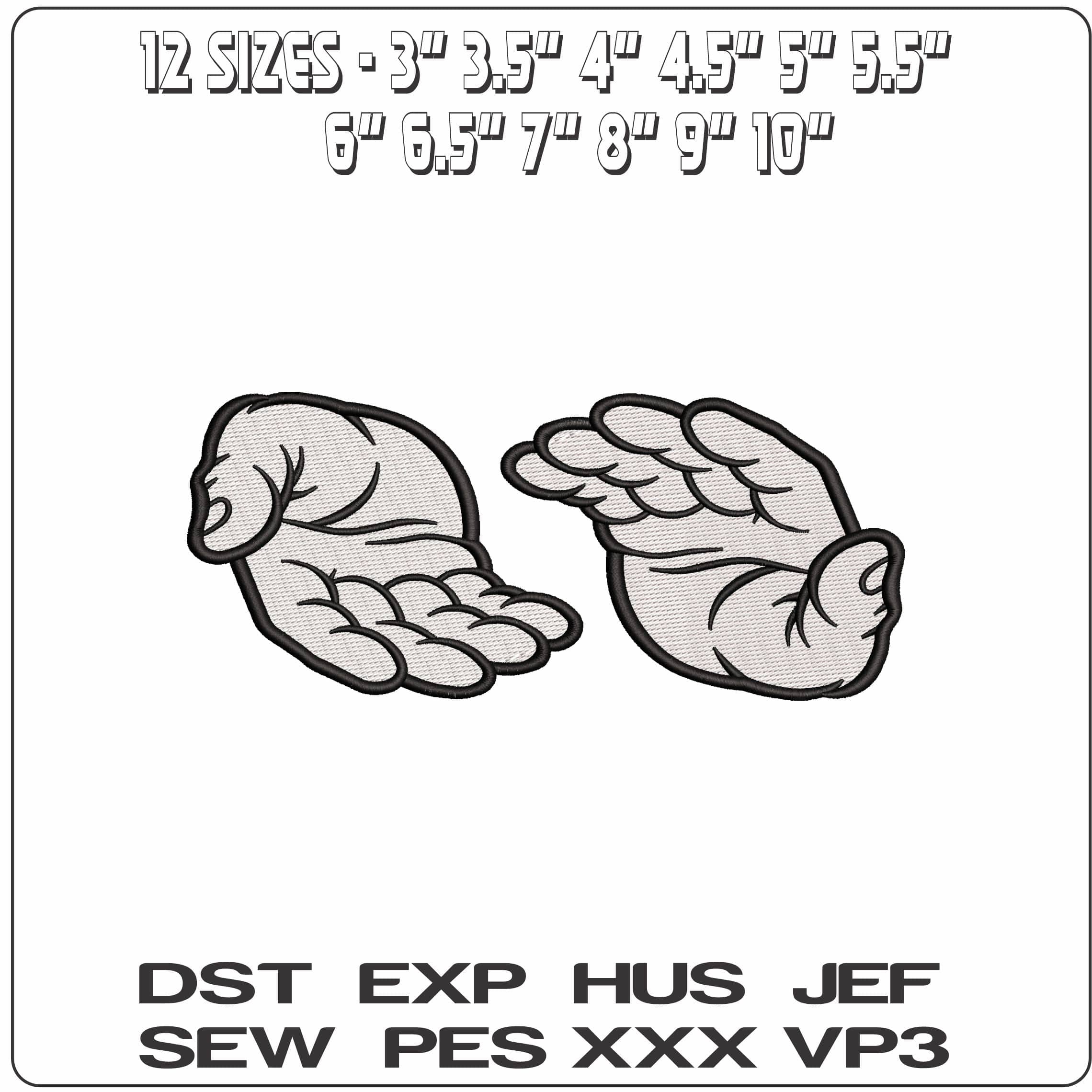 Hands Slap   - Elegant embroidery design file - instant download — view 2