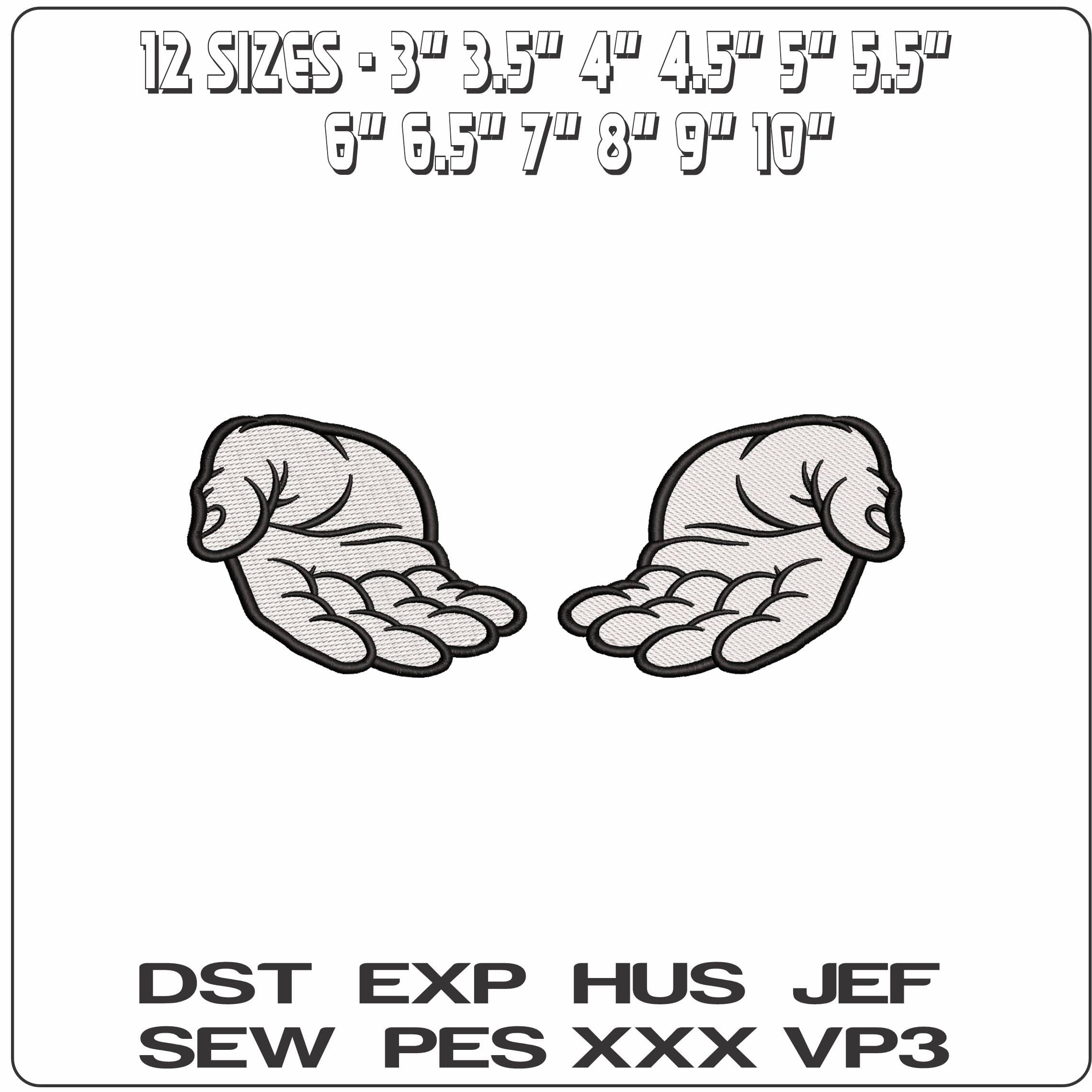 Hands weighing   - Elegant embroidery design file - instant download — view 2