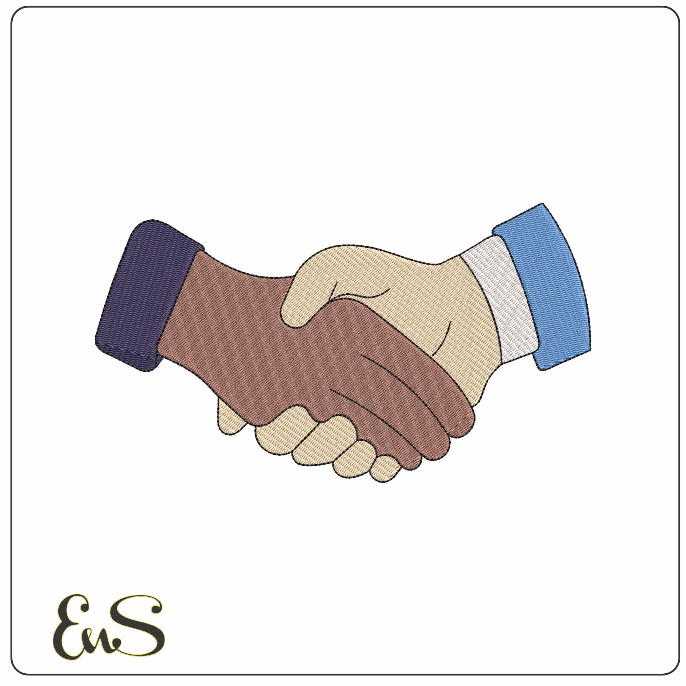 Handshake   - Elegant embroidery design file - instant download