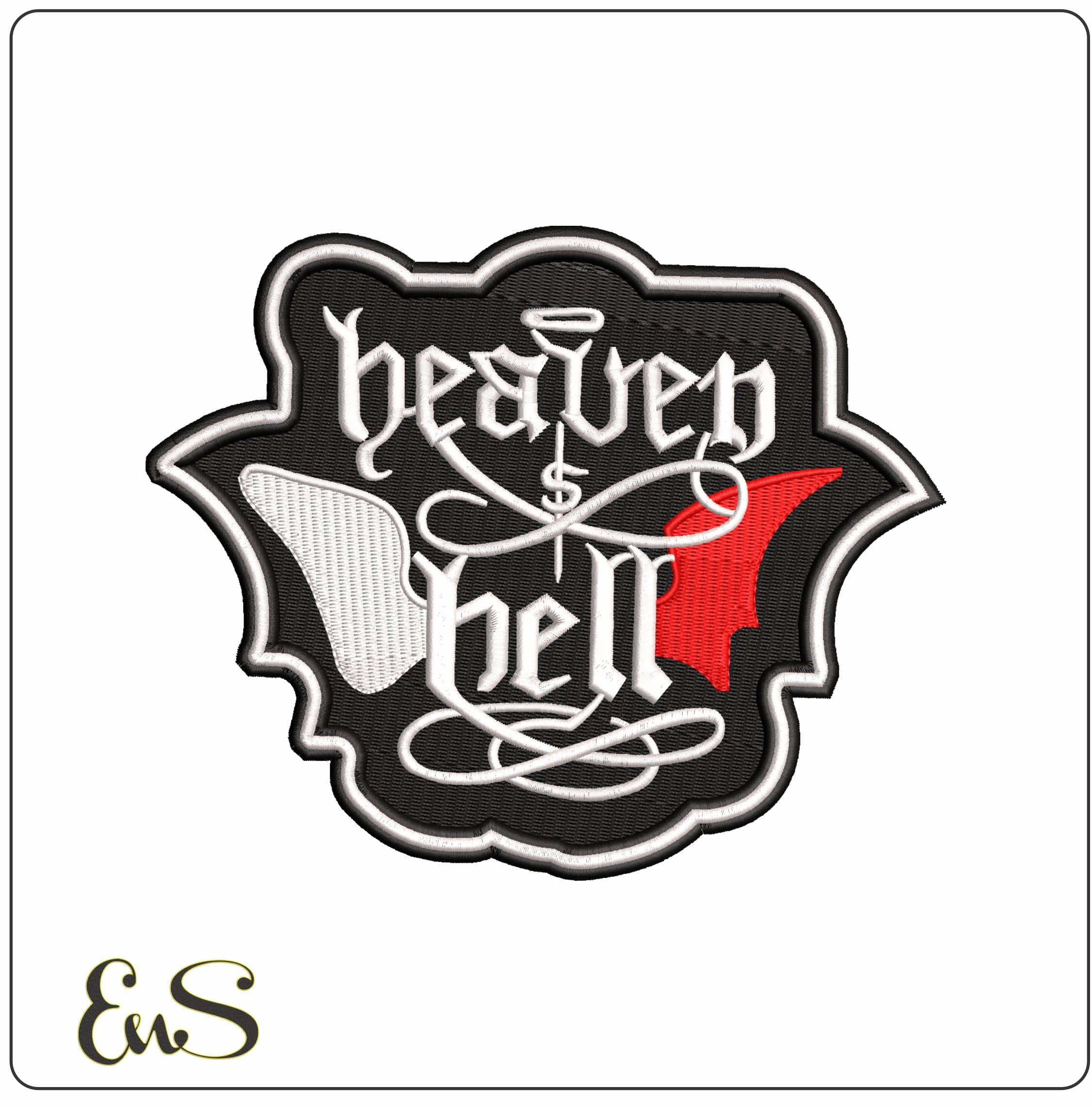 Heaven and Hell Angel and Demon Wings   - Elegant embroidery design file - instant download