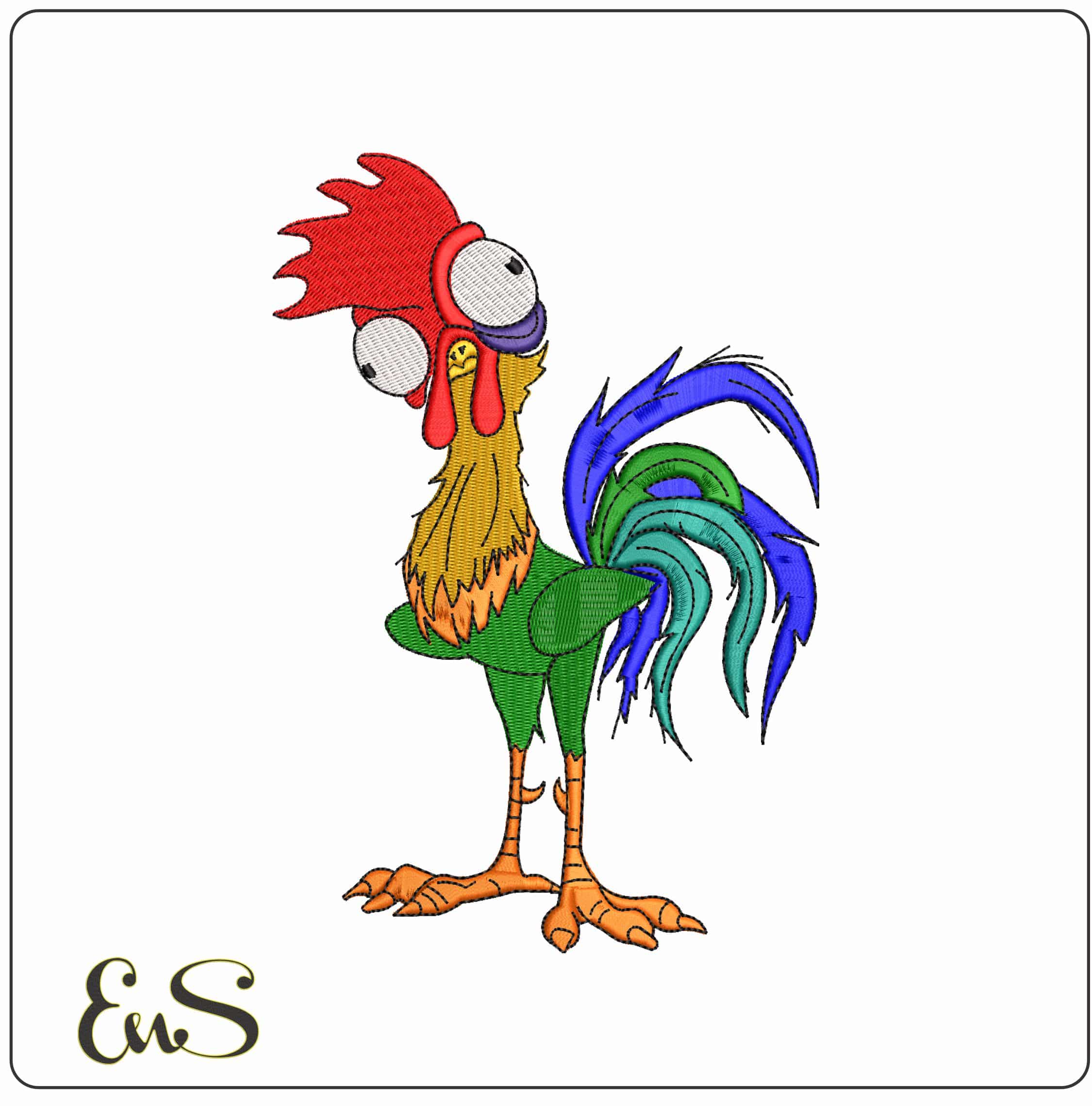 Hei Hei Tilt Head   - Elegant embroidery design file - instant download