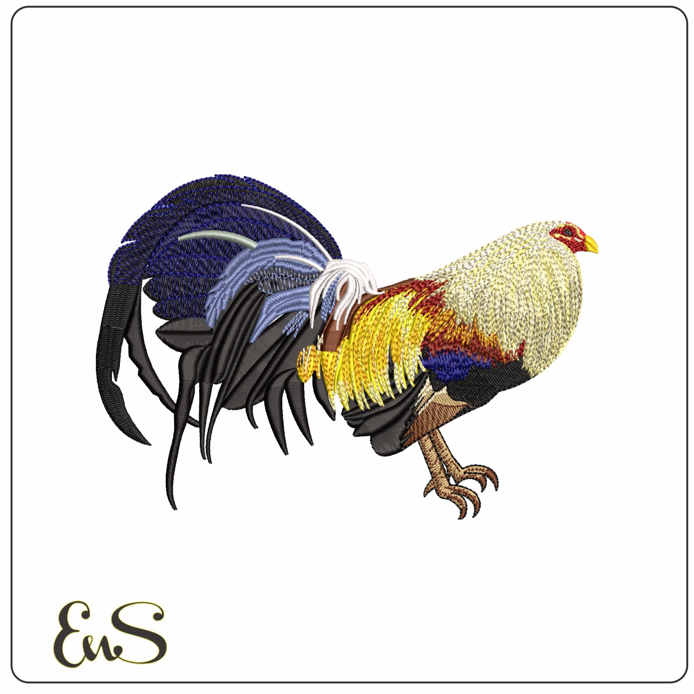 High Color Cockeral   - Elegant embroidery design file - instant download