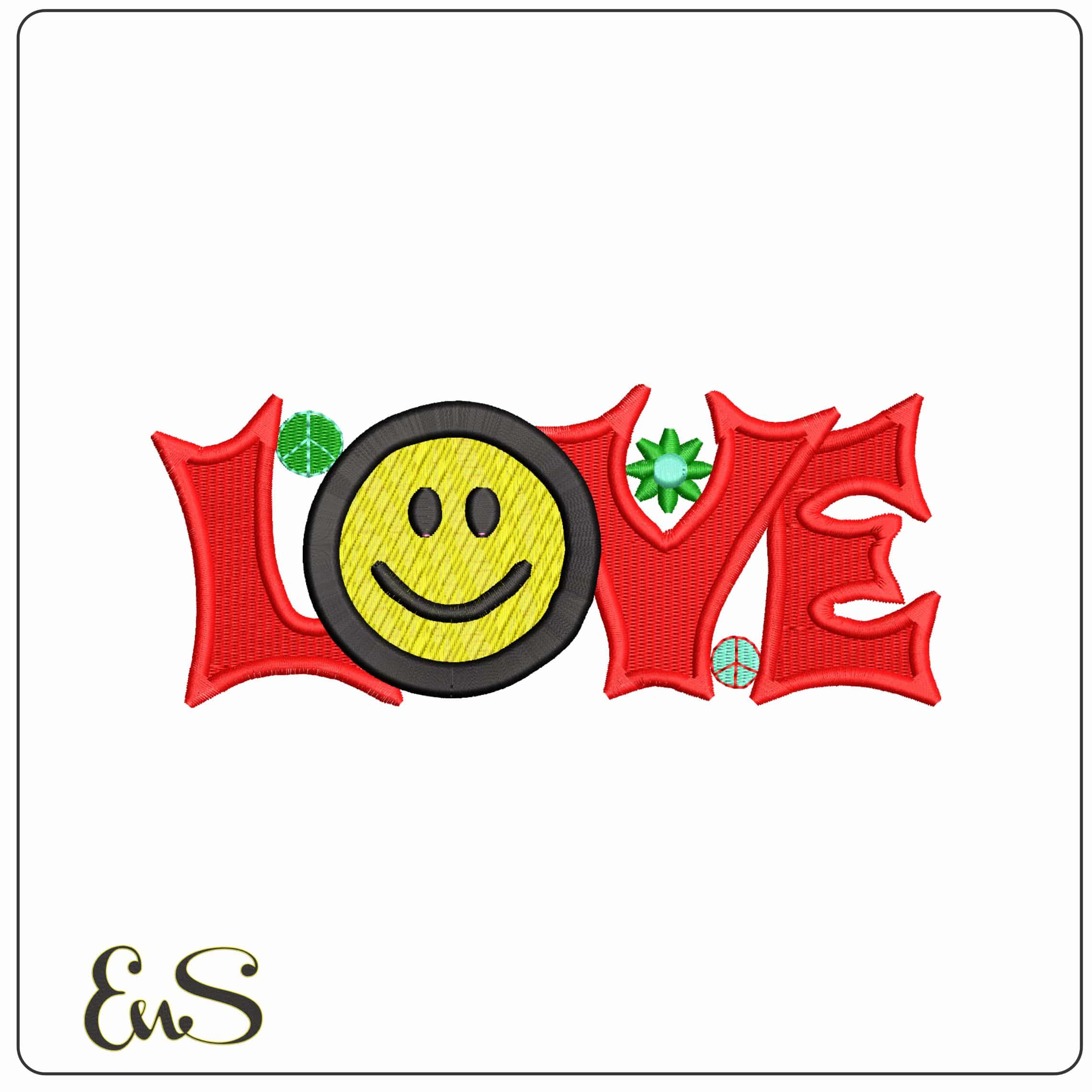 Hippy Love   - Elegant embroidery design file - instant download