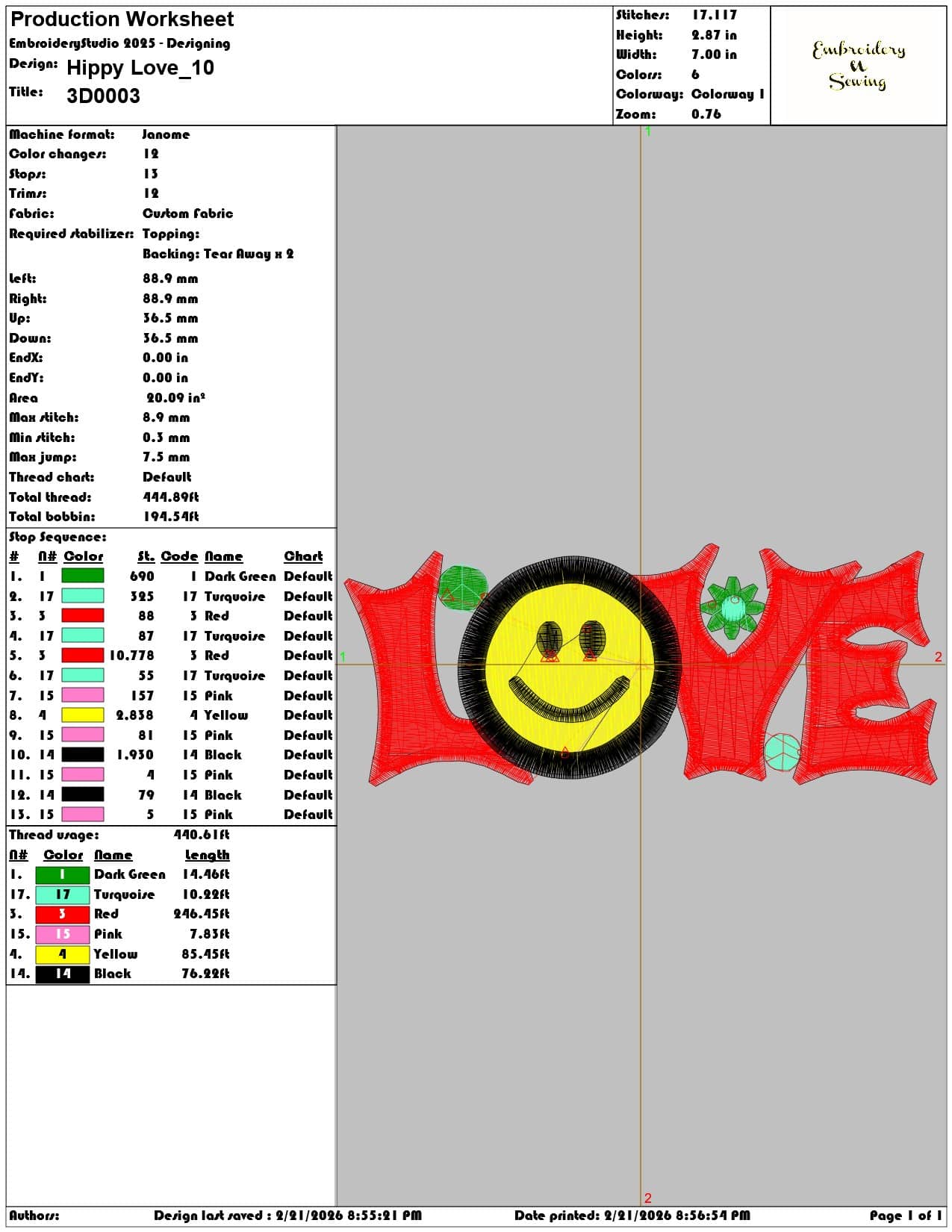 Hippy Love   - Elegant embroidery design file - instant download — view 3
