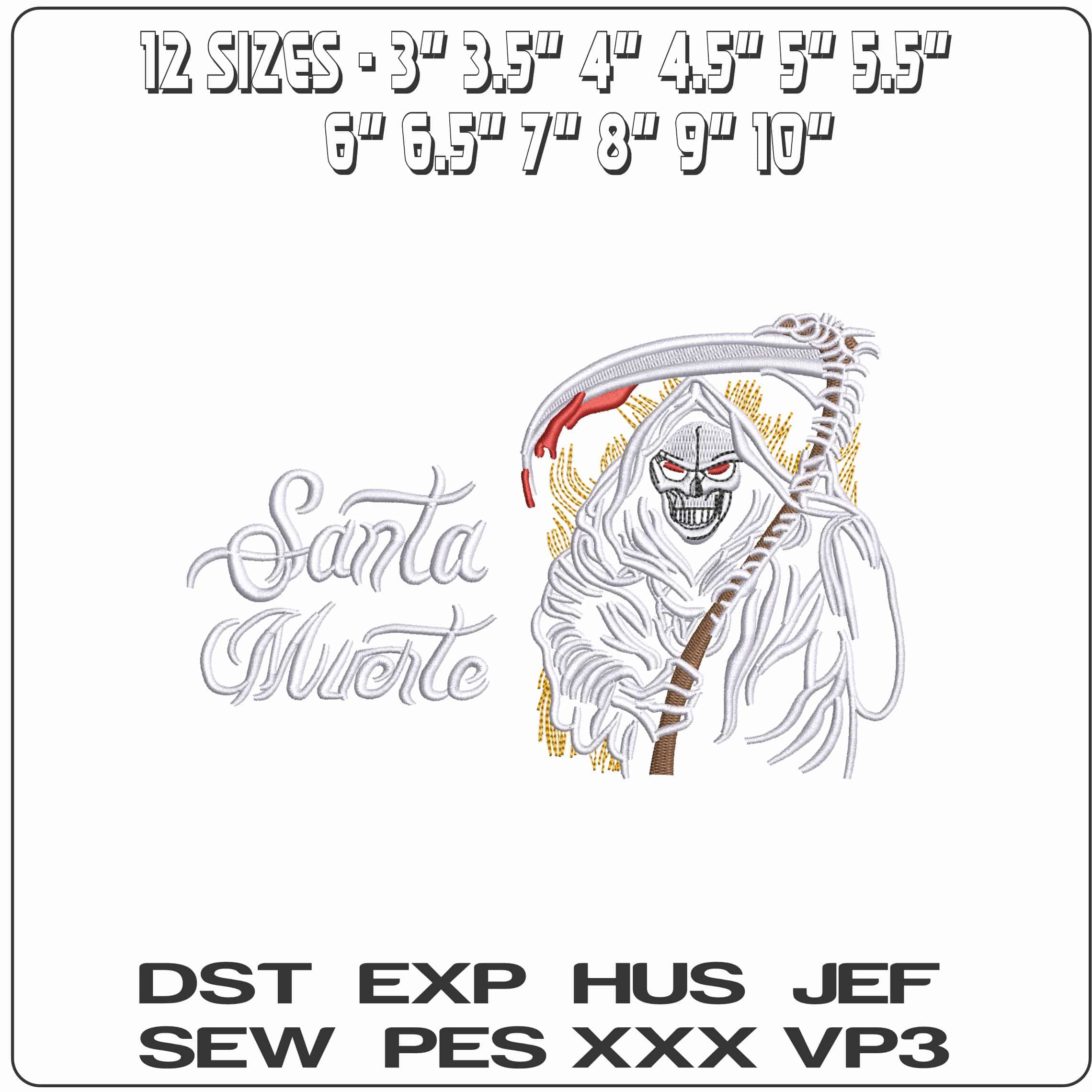 Holy Death Grimm Reaper   - Elegant embroidery design file - instant download — view 2
