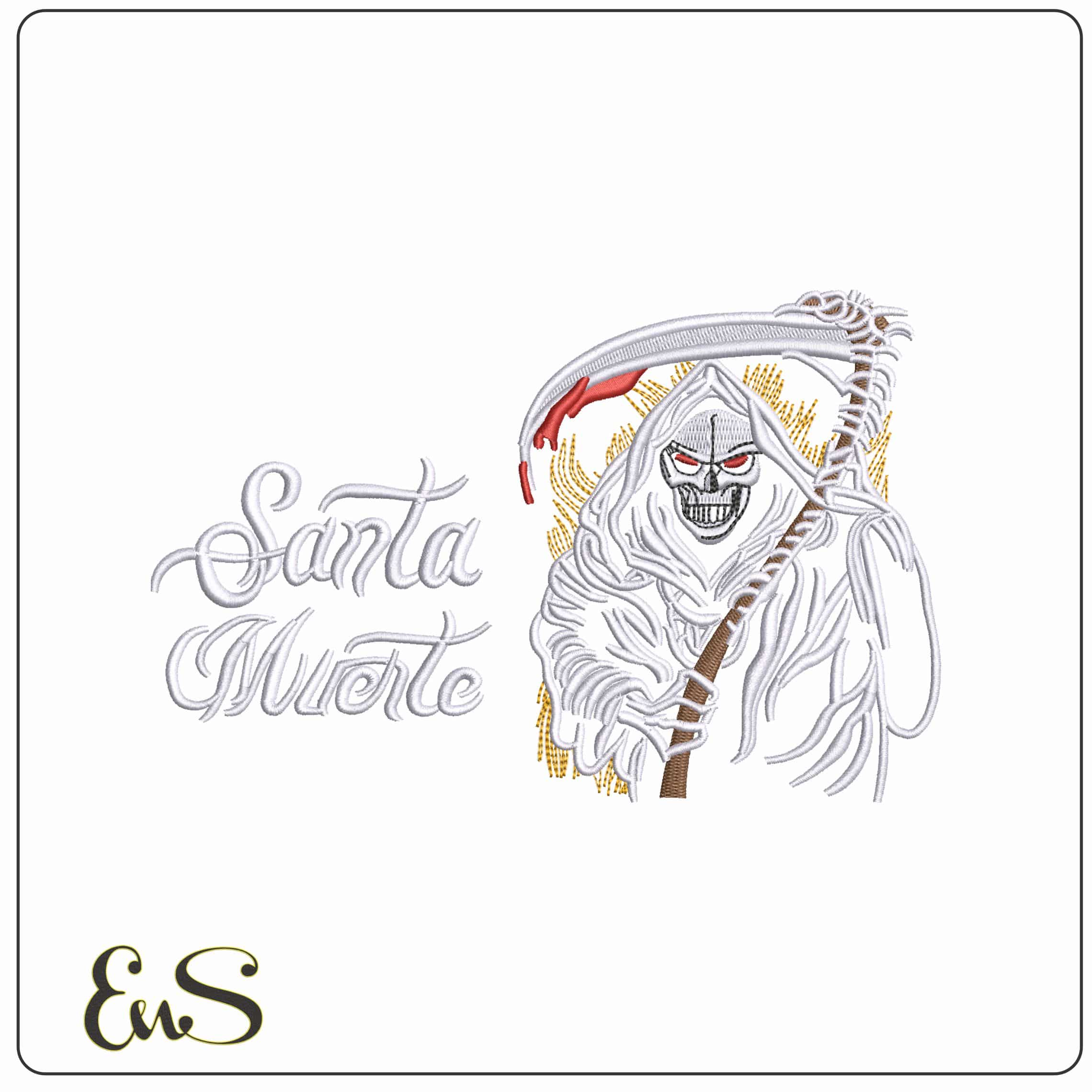 Holy Death Grimm Reaper   - Elegant embroidery design file - instant download