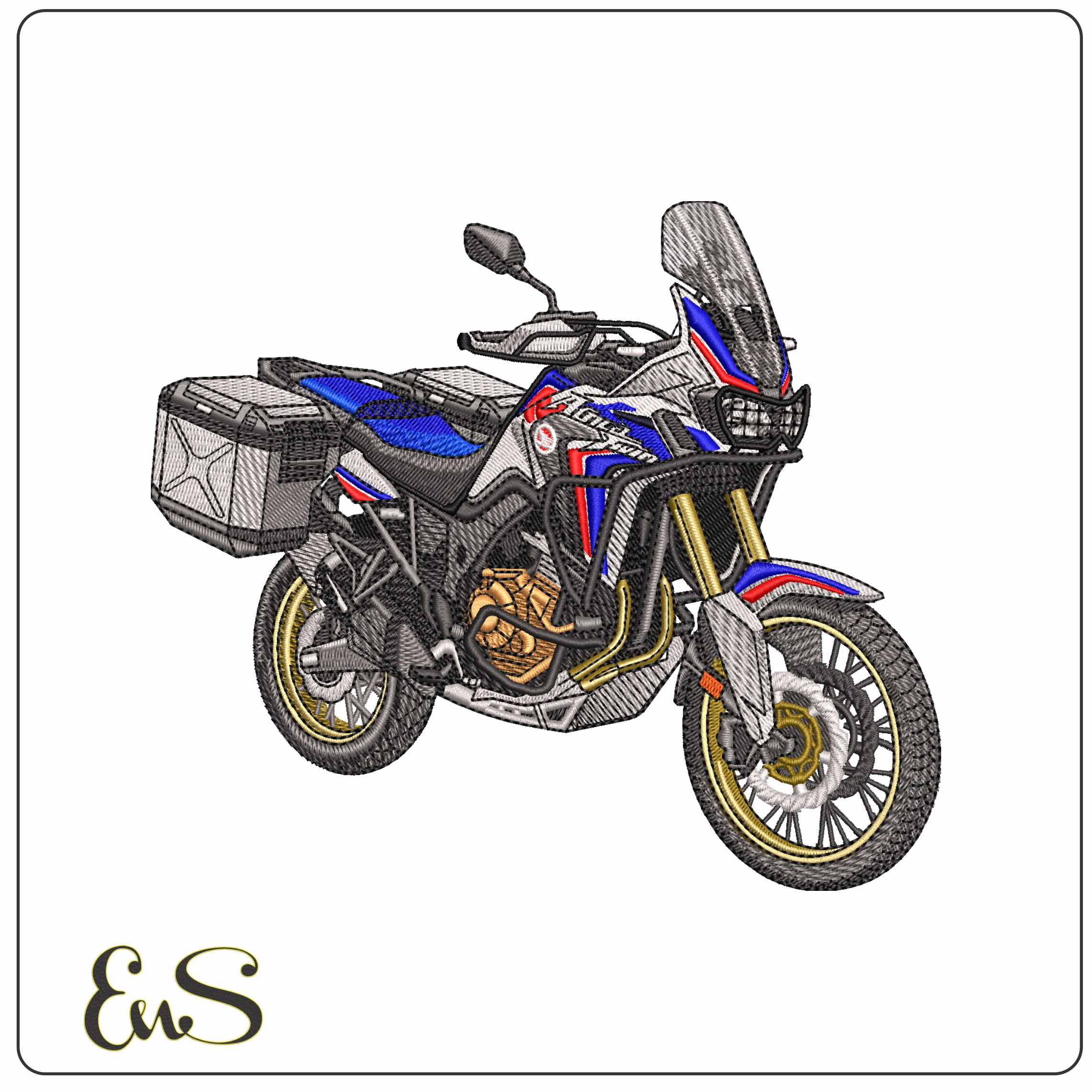 Honda Africa Twin Motorbike   - Elegant embroidery design file - instant download
