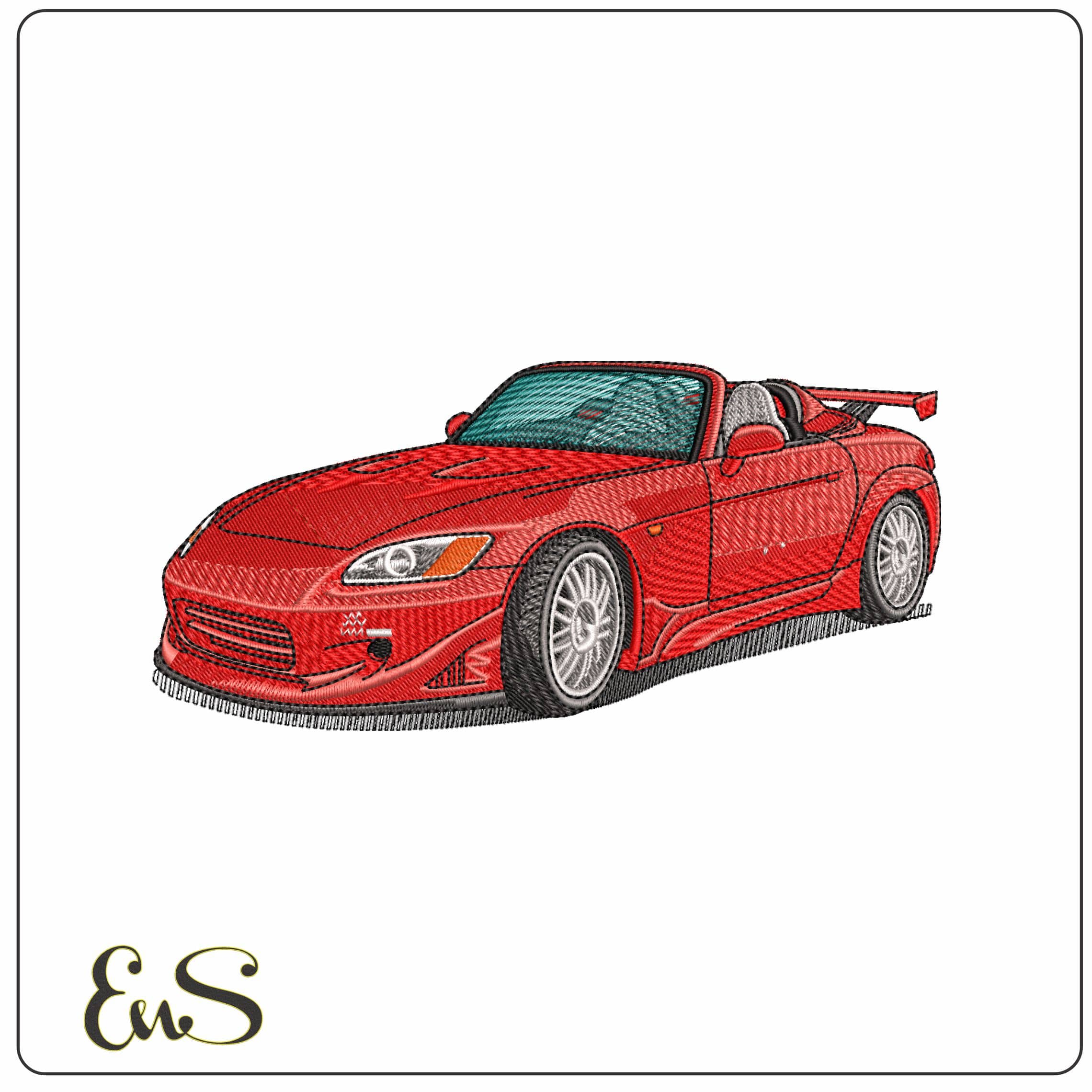 Honda S2000   - Elegant embroidery design file - instant download