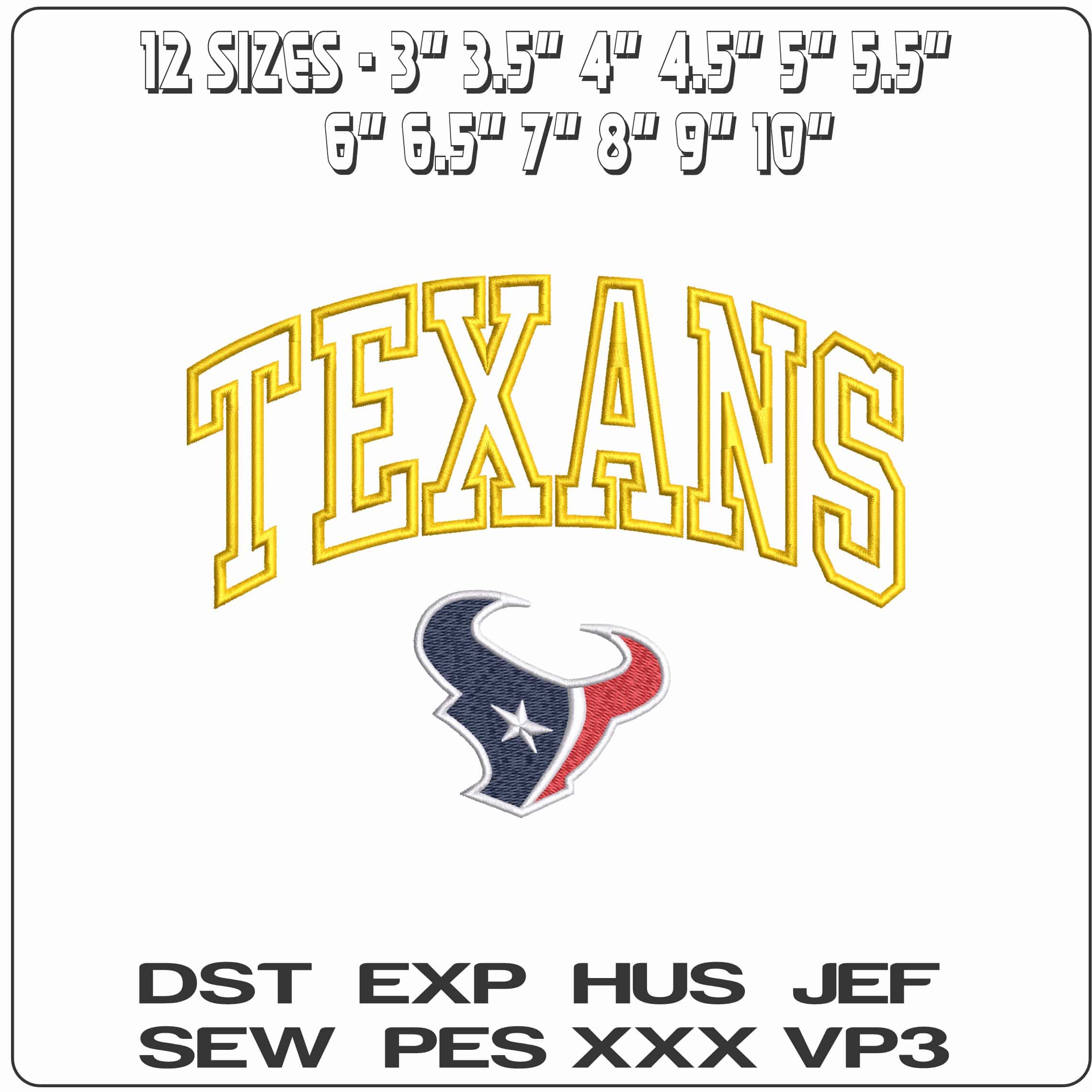 Houston Texans NFL   - Elegant embroidery design file - instant download — view 2