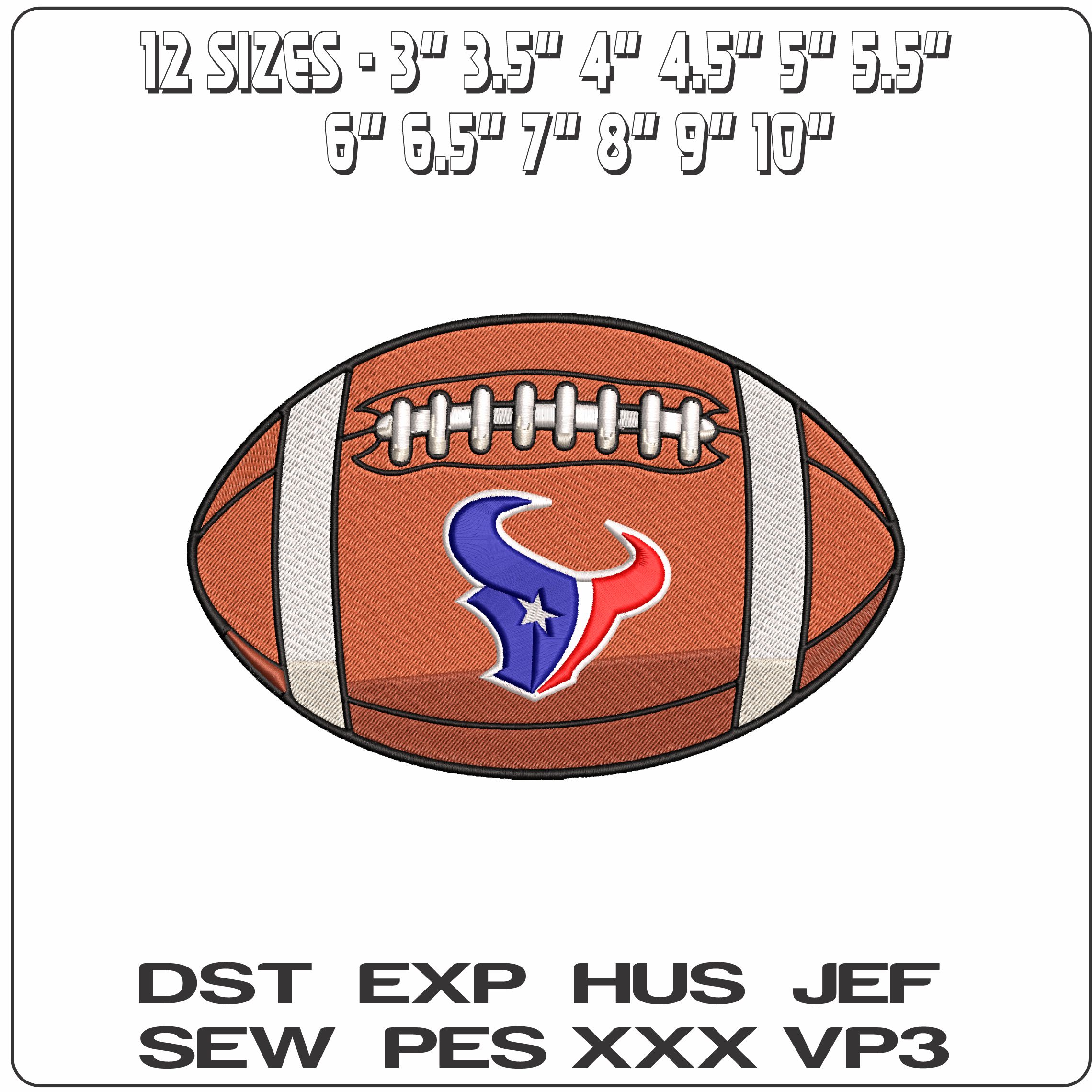 Houston Texans American Football NFL   - Elegant embroidery design file - instant download — view 2