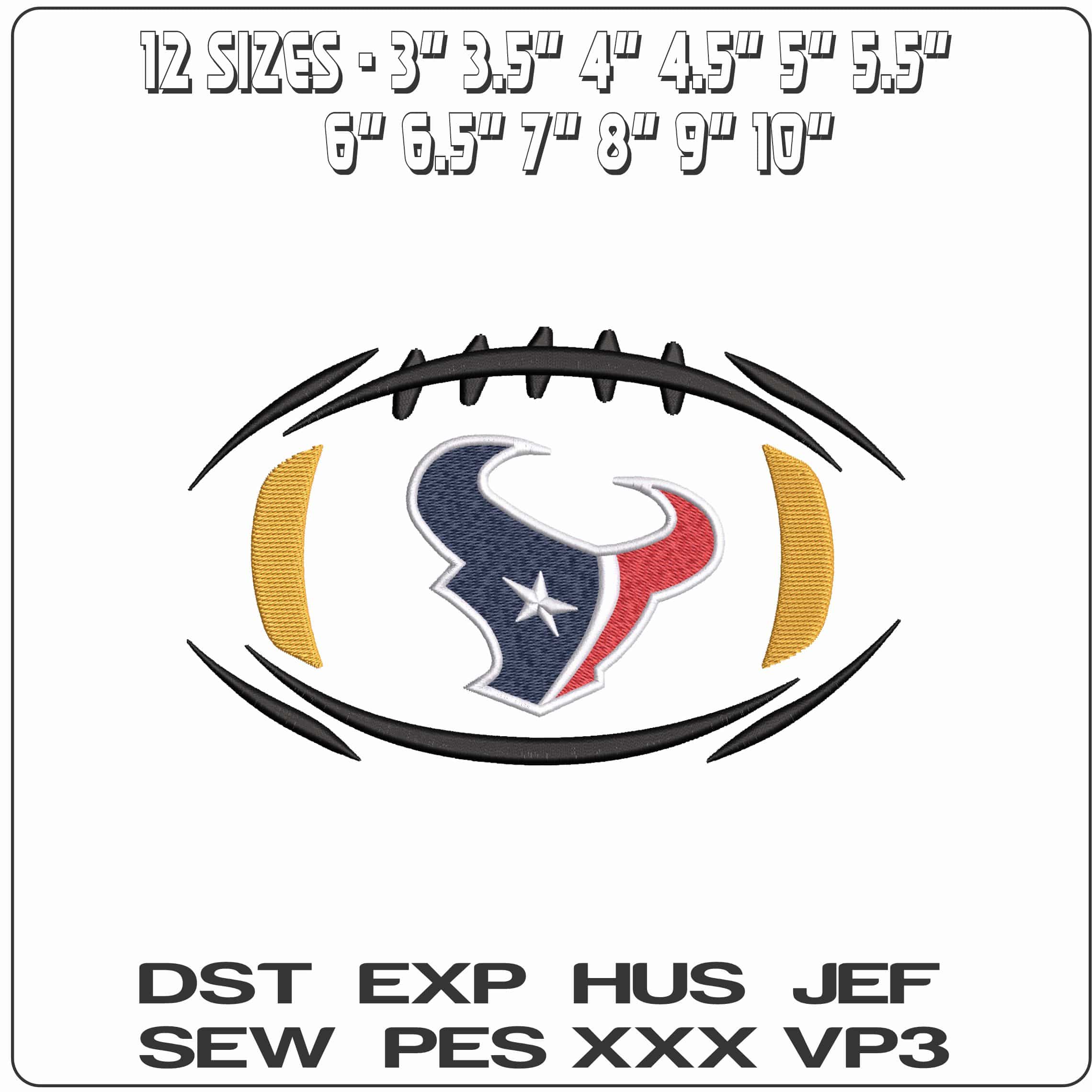 Houston Texans in Football NFL   - Elegant embroidery design file - instant download — view 2