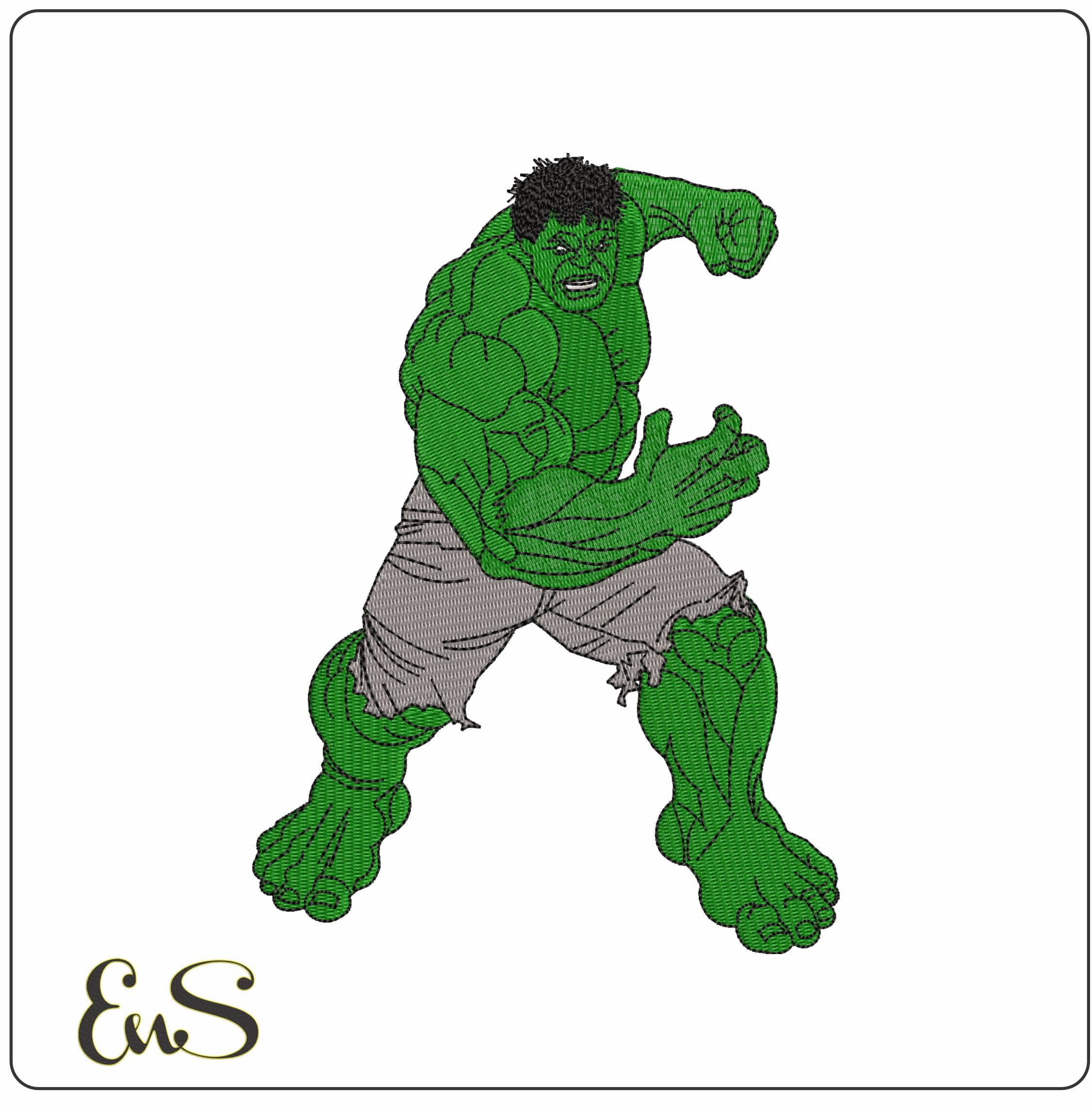 Hulk ready to Bash   - Elegant embroidery design file - instant download
