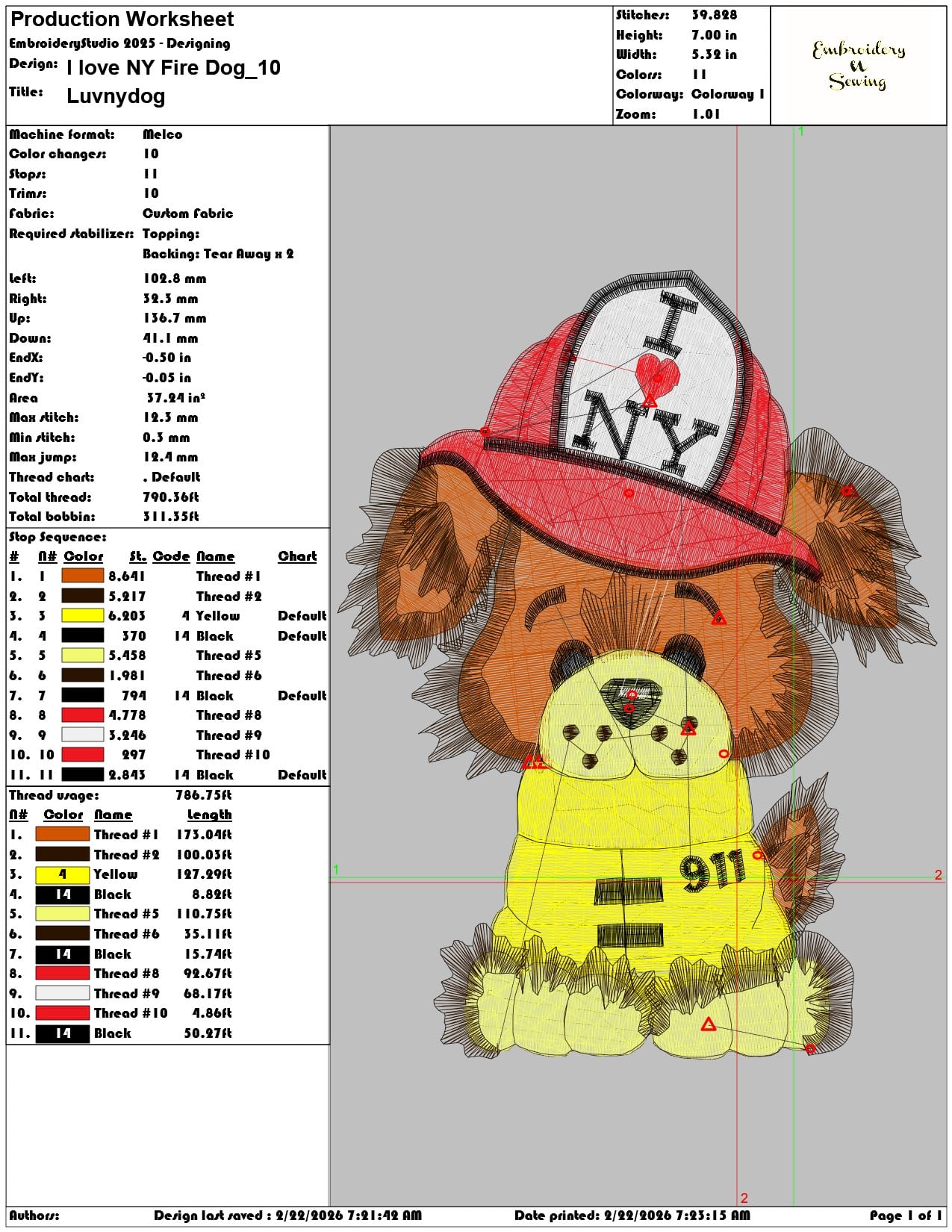 I love NY Fire Dog   - Elegant embroidery design file - instant download — view 3