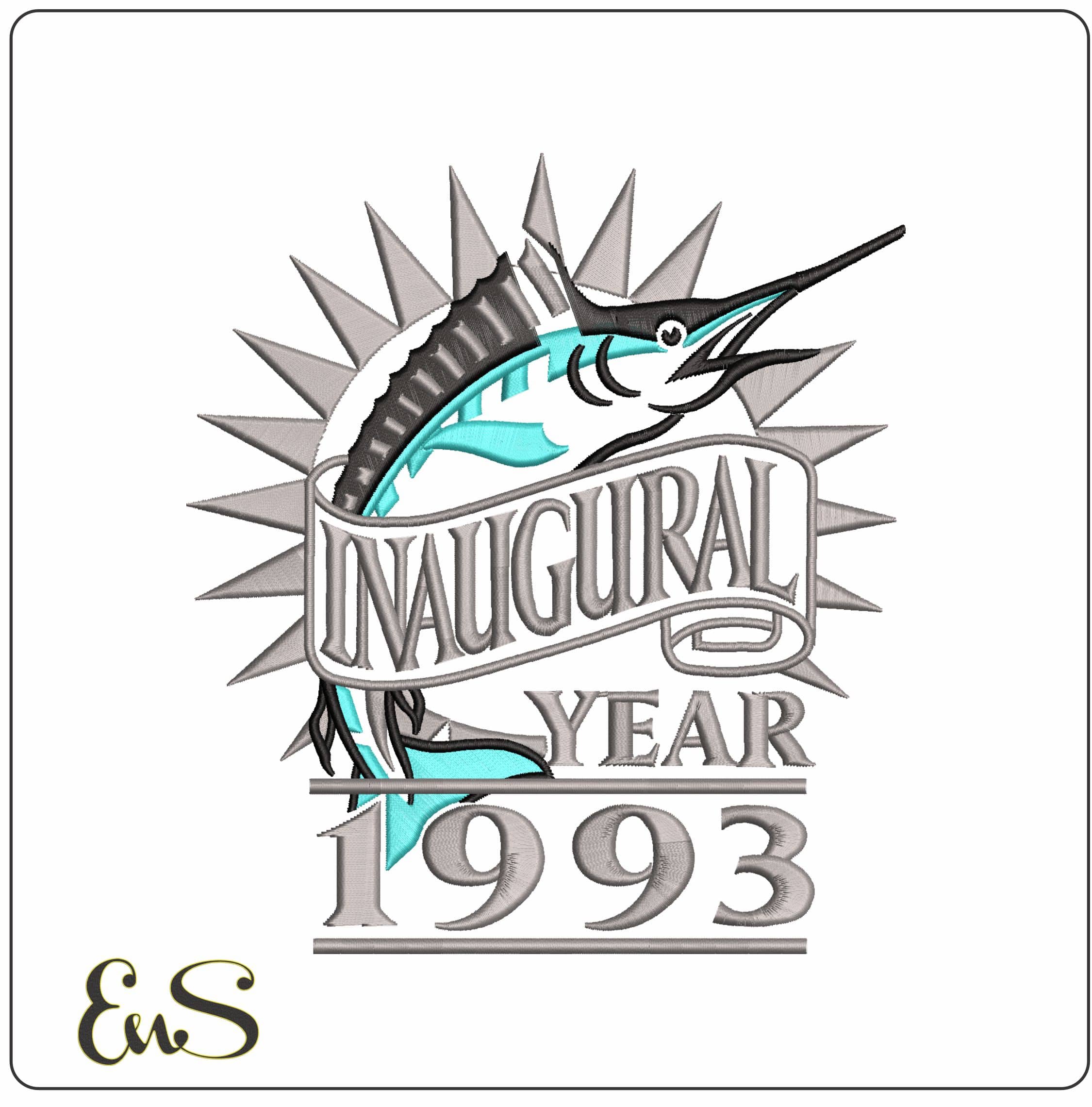 NAUGURAL 1993 FLORIDA   - Elegant embroidery design file - instant download