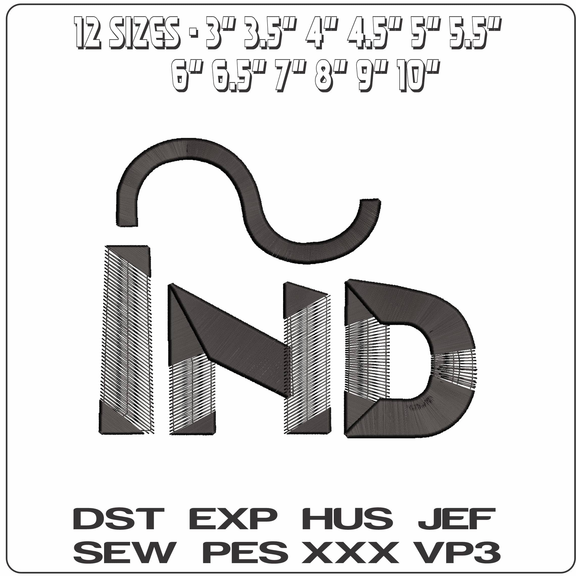 IND Logo   - Elegant embroidery design file - instant download — view 2