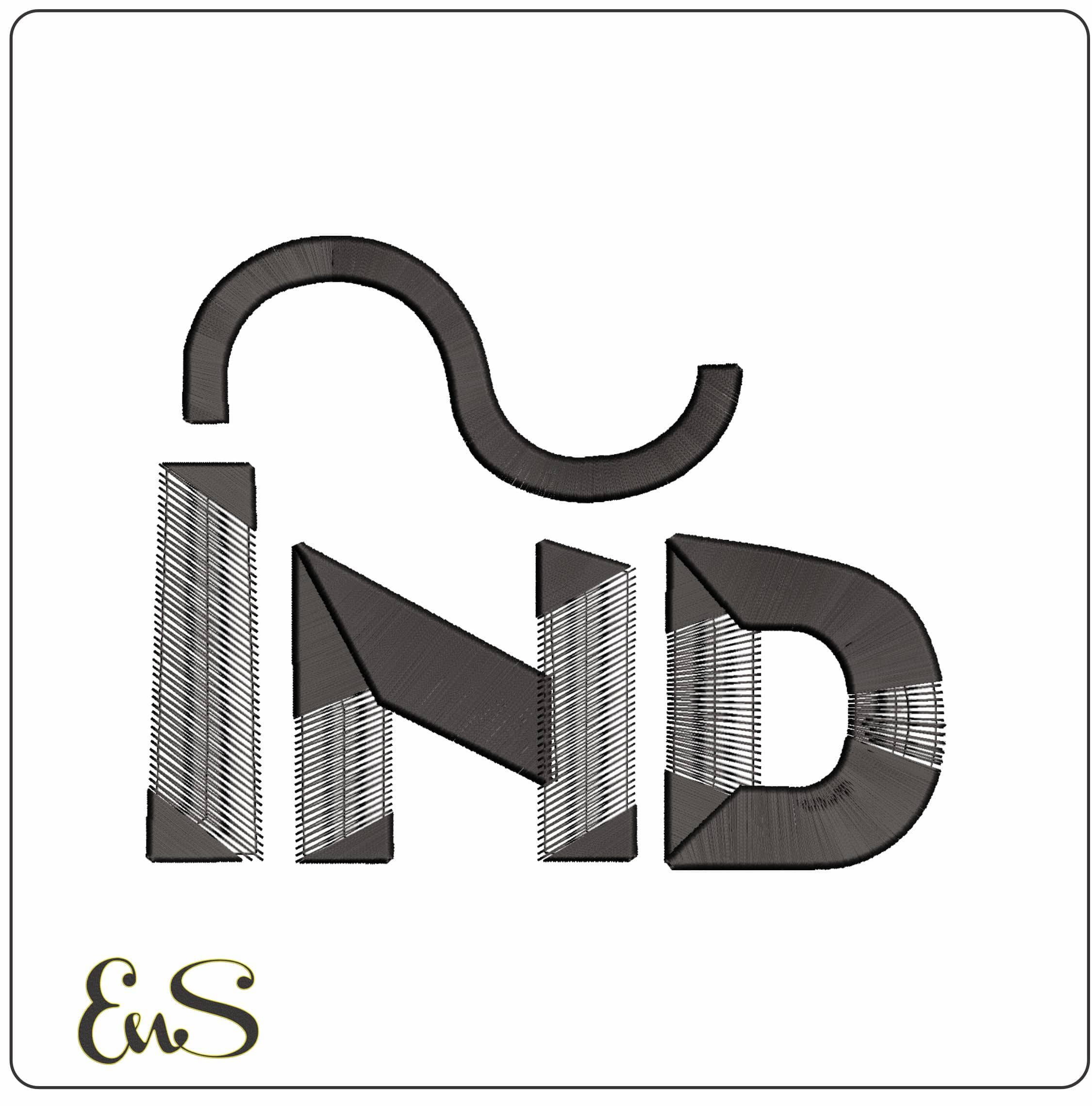 IND Logo   - Elegant embroidery design file - instant download