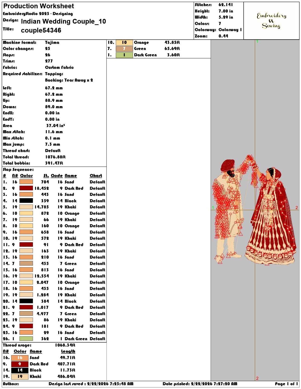 Indian Wedding Couple   - Elegant embroidery design file - instant download — view 3