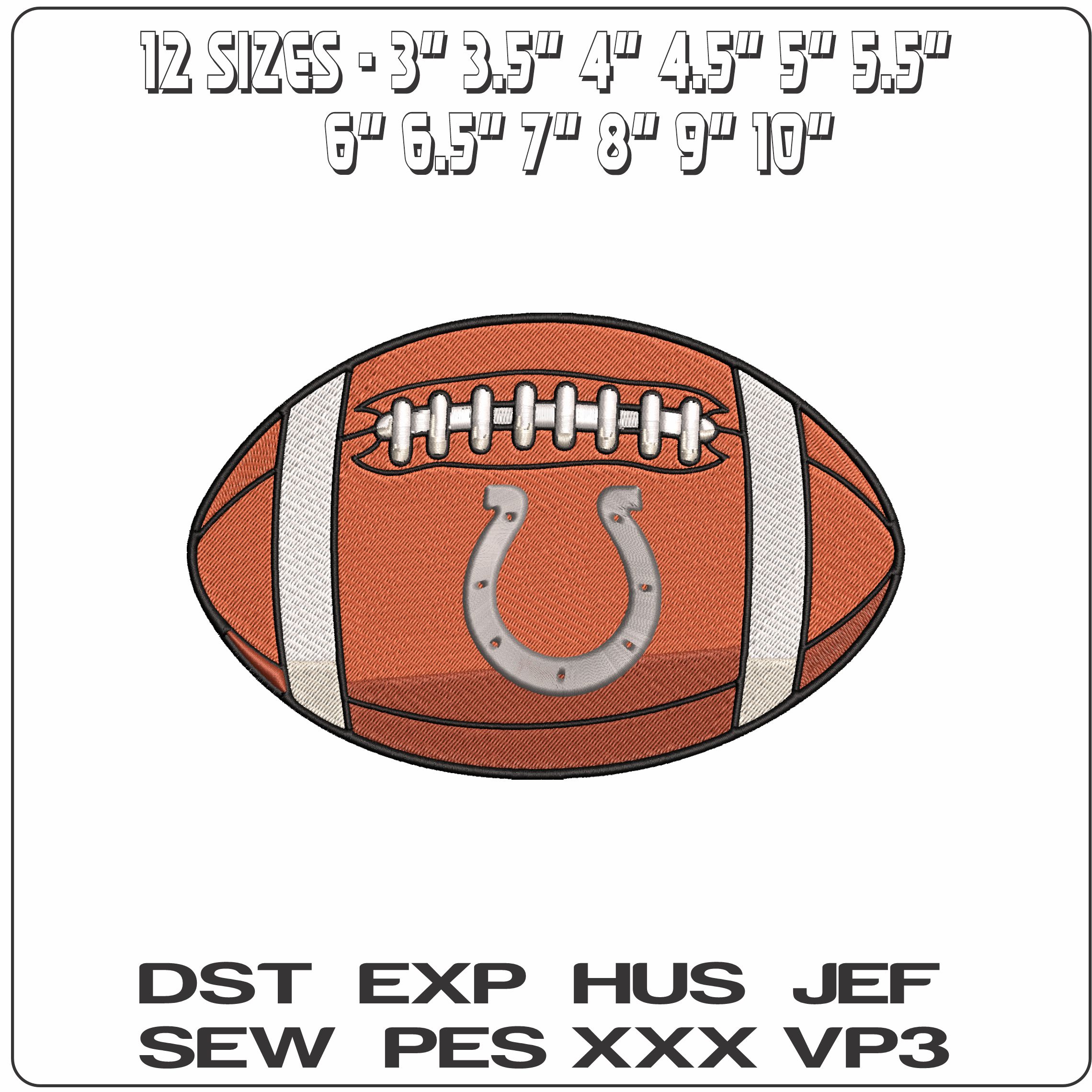 Indianapolis Colts American Football NFL   - Elegant embroidery design file - instant download — view 2