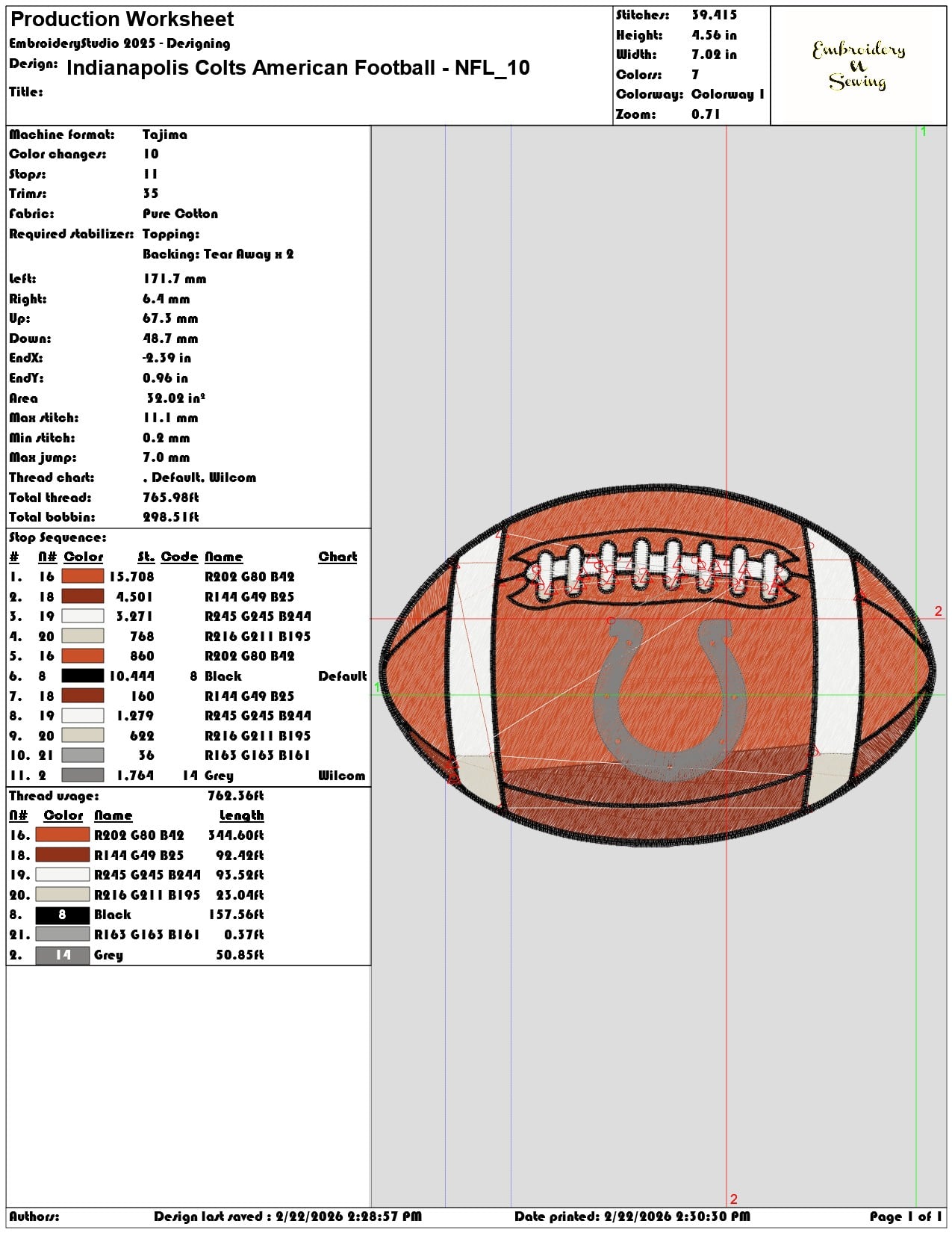 Indianapolis Colts American Football NFL   - Elegant embroidery design file - instant download — view 3