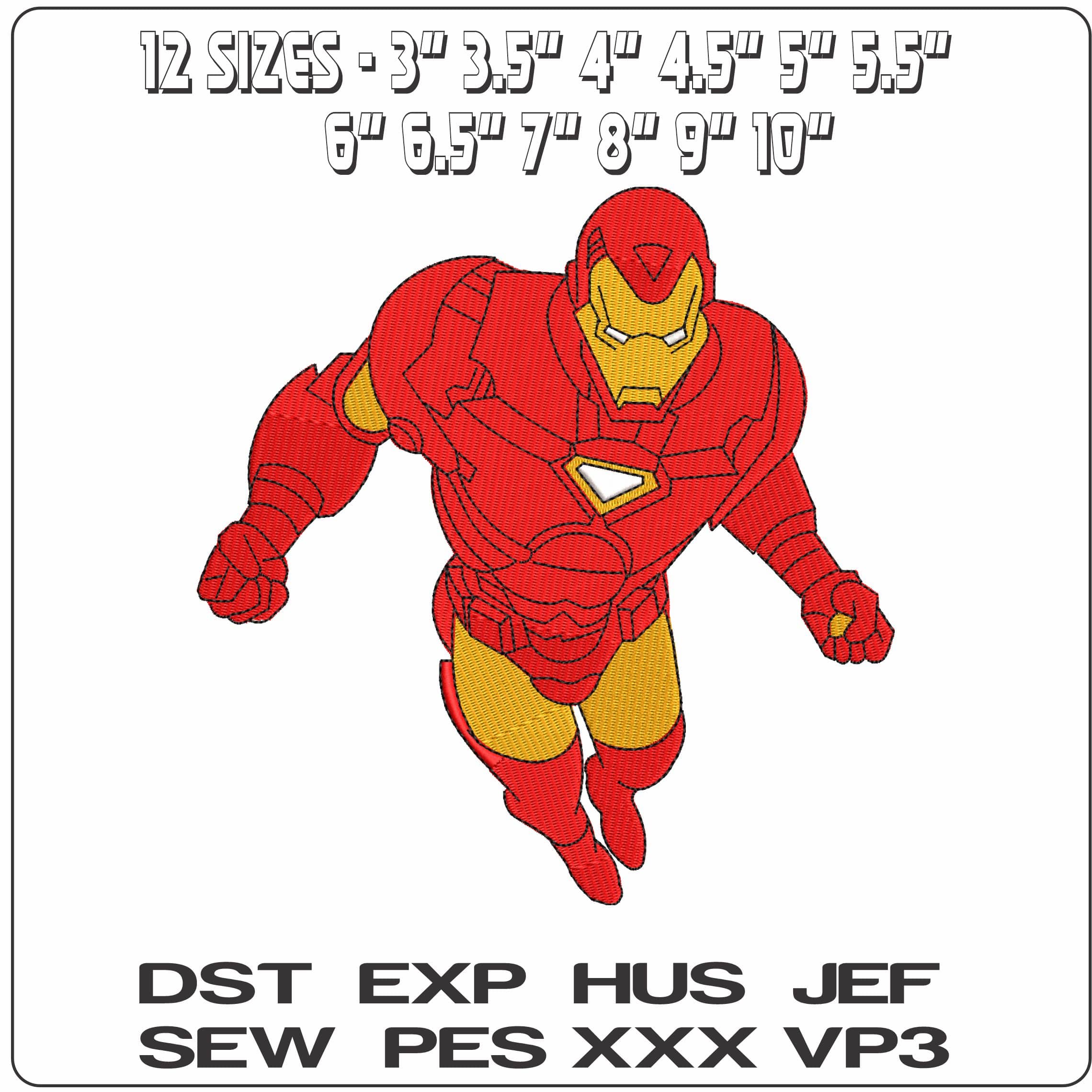 Iron Man Flying   - Elegant embroidery design file - instant download — view 2