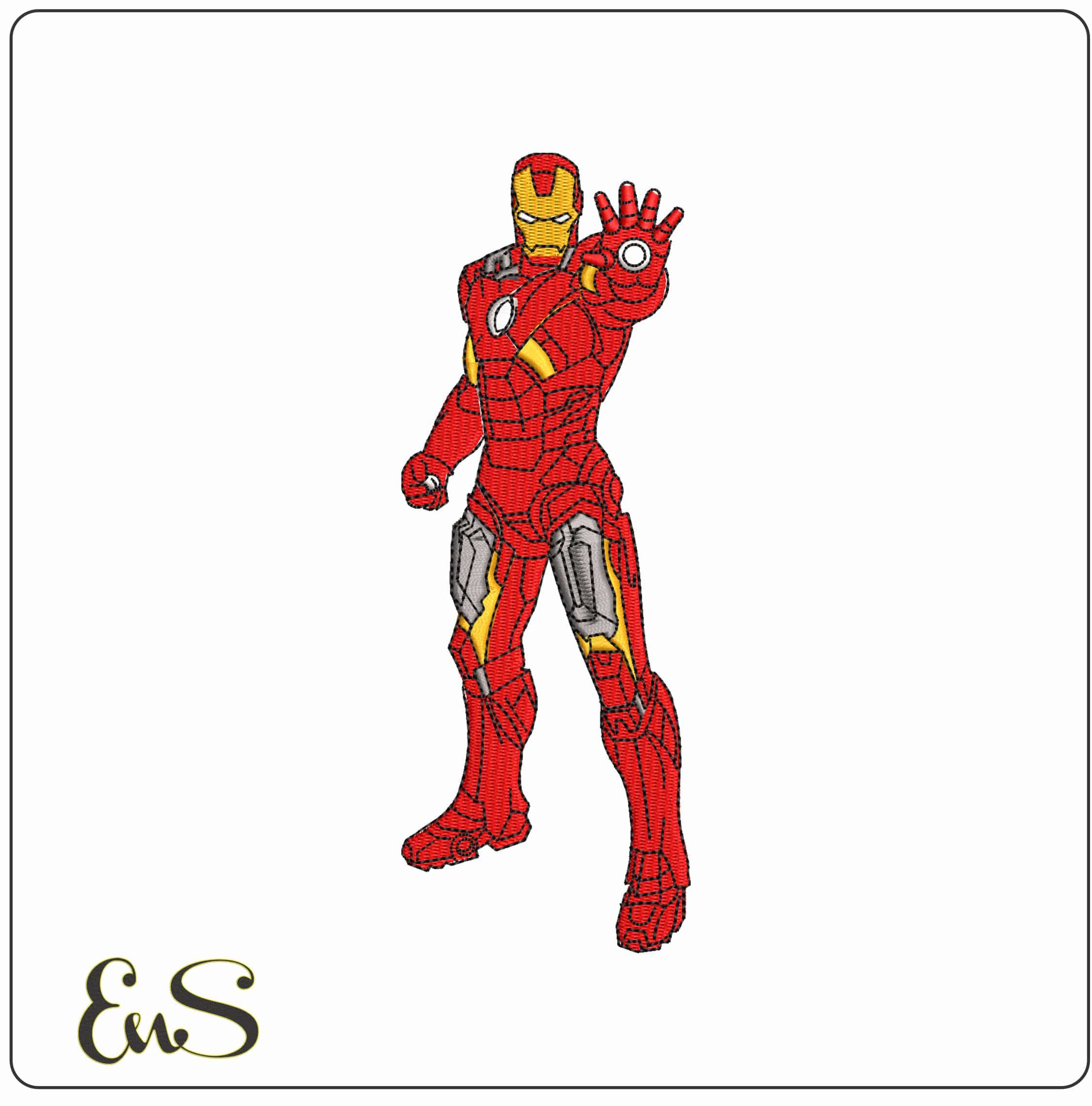 Iron Man using Arc Reactor   - Elegant embroidery design file - instant download