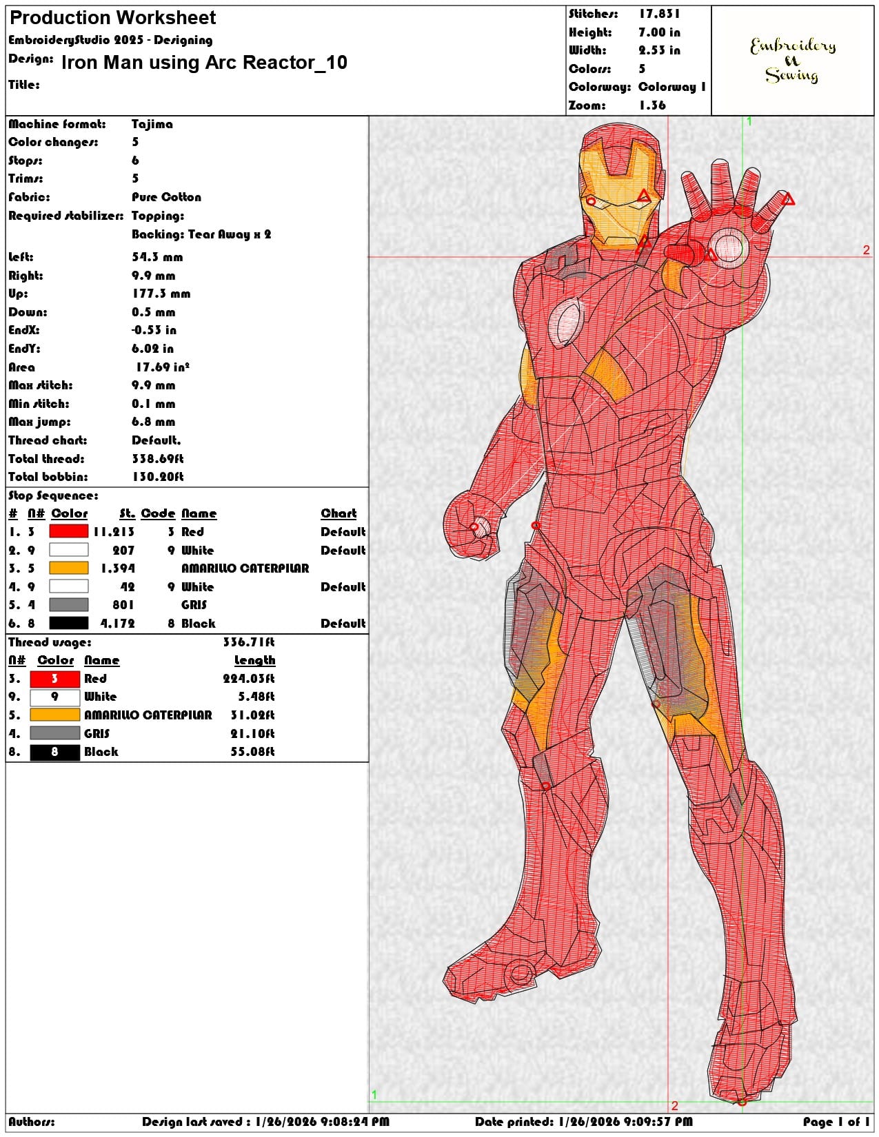 Iron Man using Arc Reactor   - Elegant embroidery design file - instant download — view 3