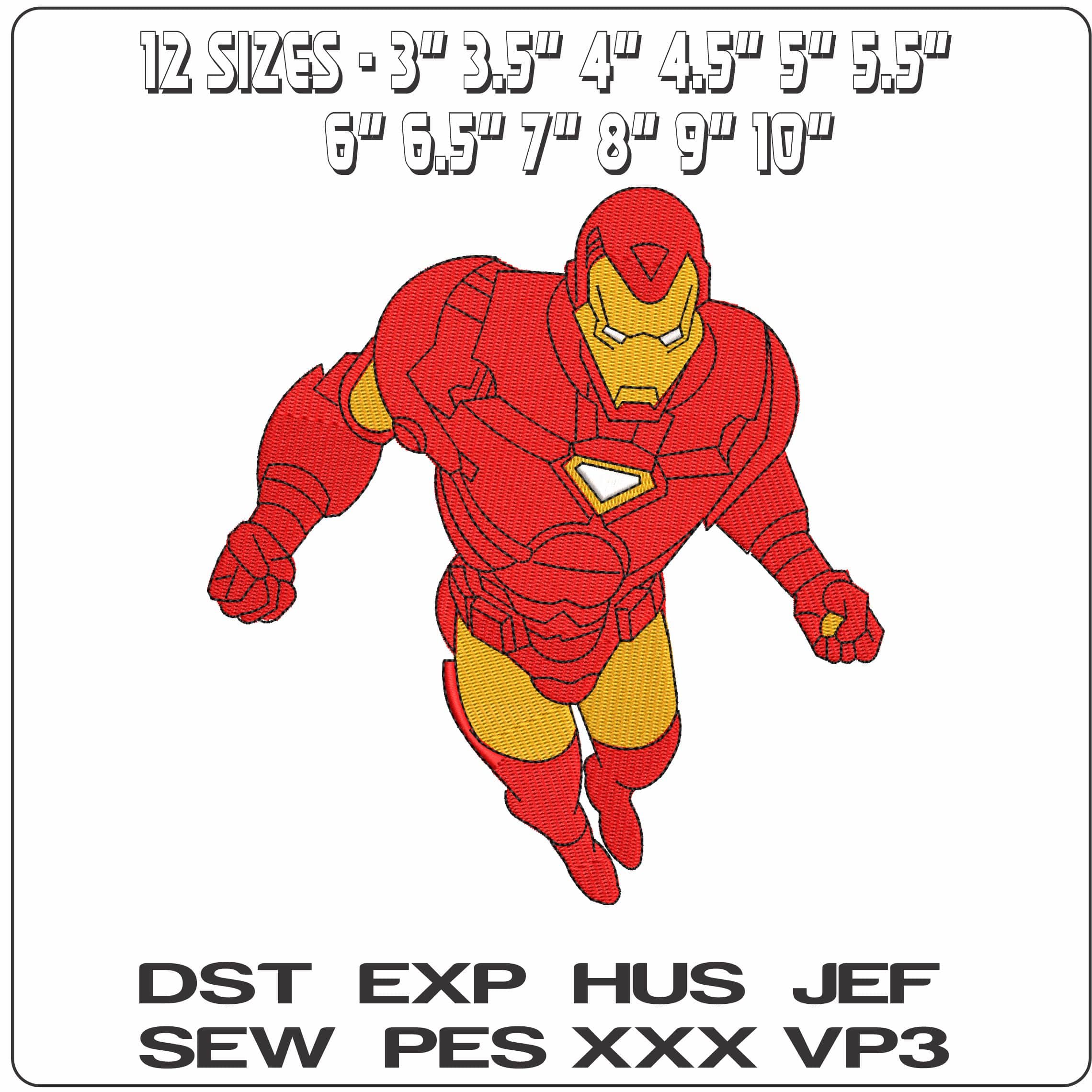 Ironman Ready to Fly Marvel Comic   - Elegant embroidery design file - instant download — view 2