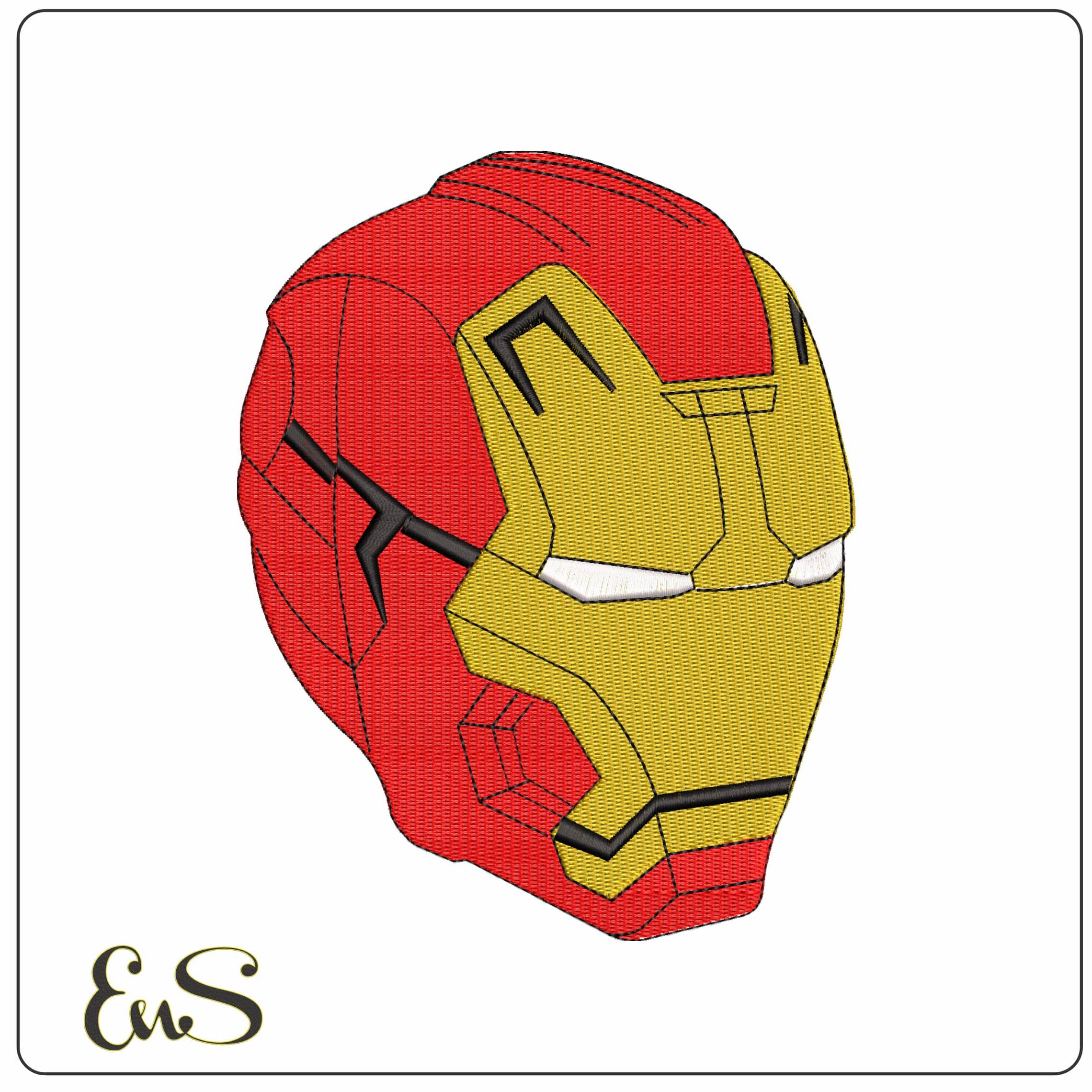 Ironman Side Mask Marvel Comic   - Elegant embroidery design file - instant download