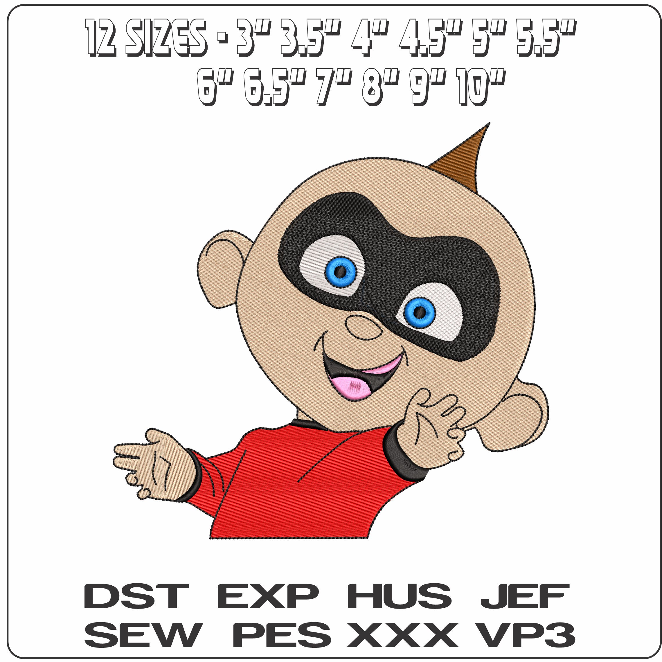 Jack Jack Par Baby Incredible The Incredibles Disney   - Elegant embroidery design file - instant download — view 2