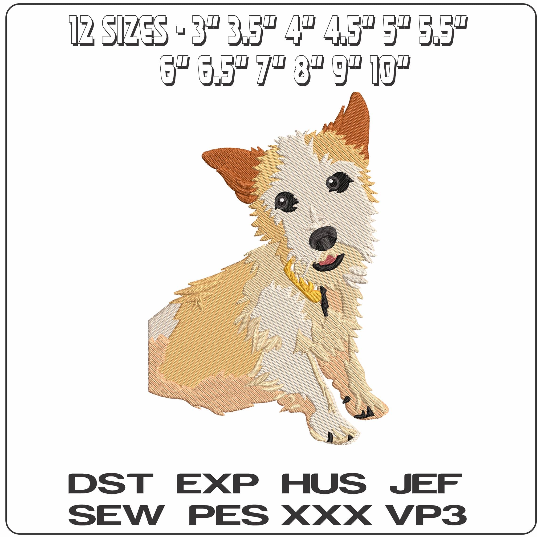 Jack Russel Dog   - Elegant embroidery design file - instant download — view 2
