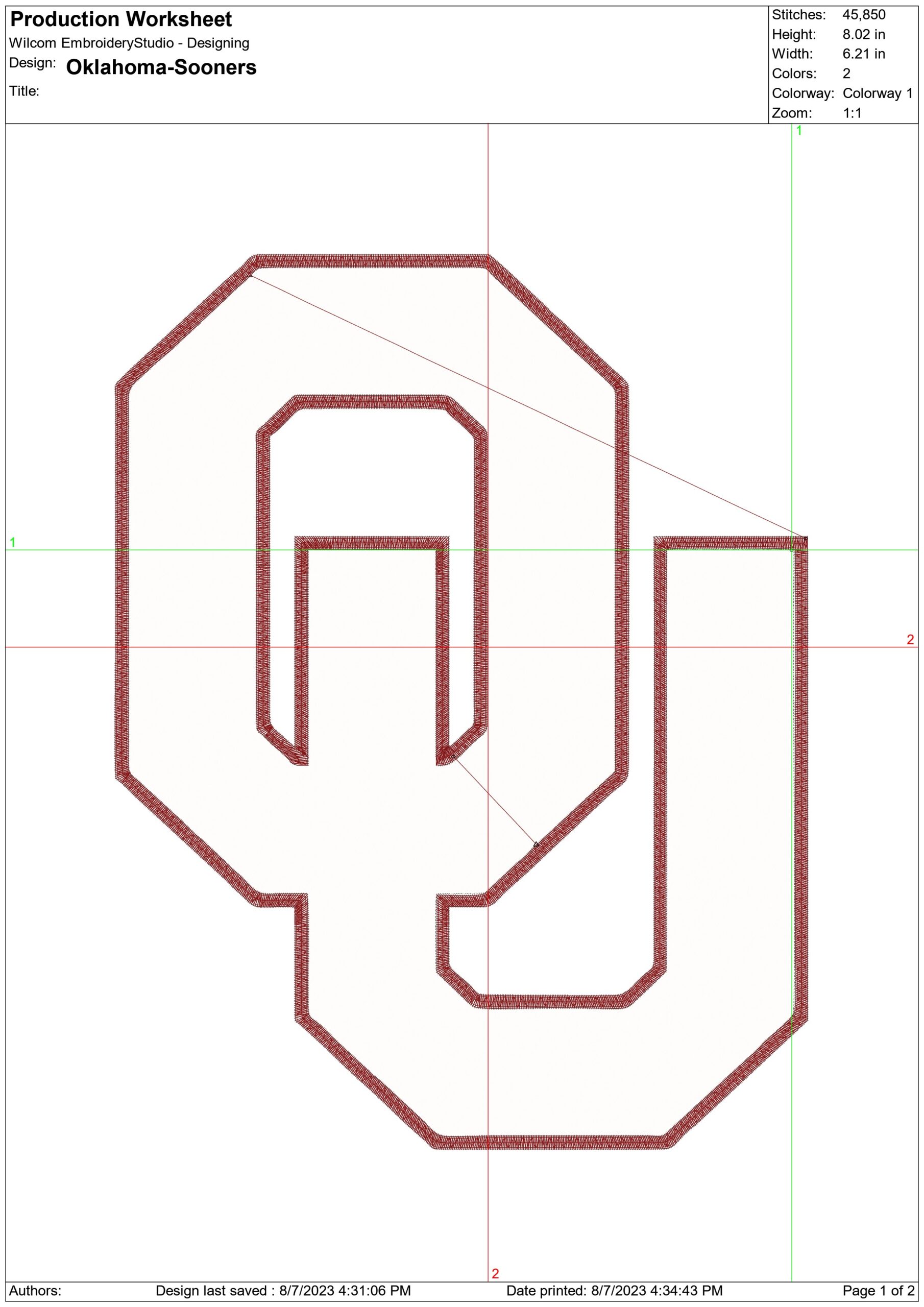 Oklahoma Sooners, OU embroidery design - Oklahoma State embroidery machine pattern embroidery file - instant download in frame — view 2