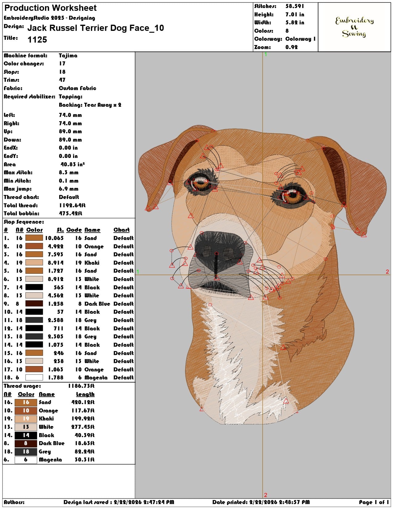 Jack Russel Terrier Dog Face   - Elegant embroidery design file - instant download — view 3