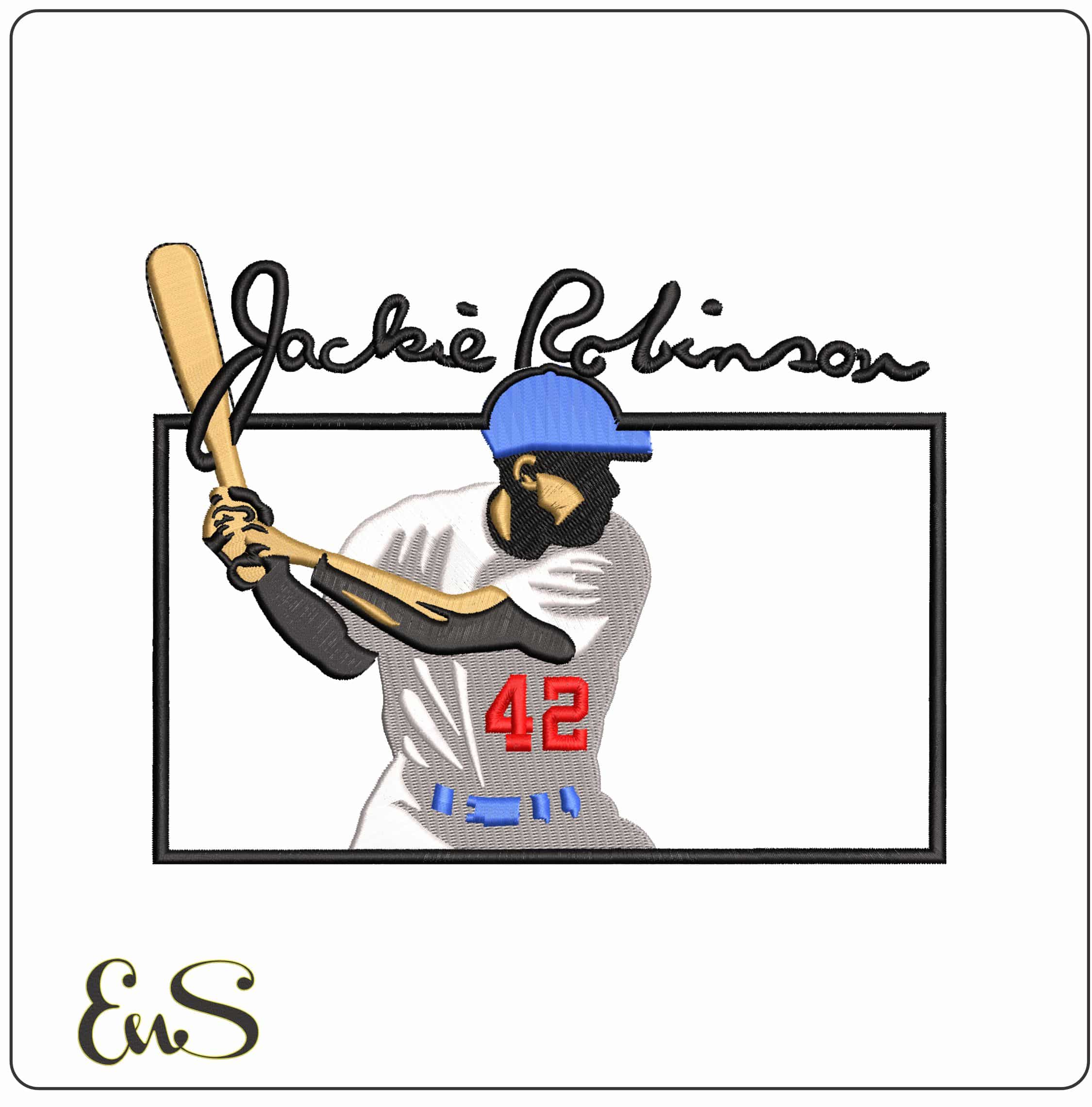 JACKIE ROBINSON DAY (2)   - Elegant embroidery design file - instant download
