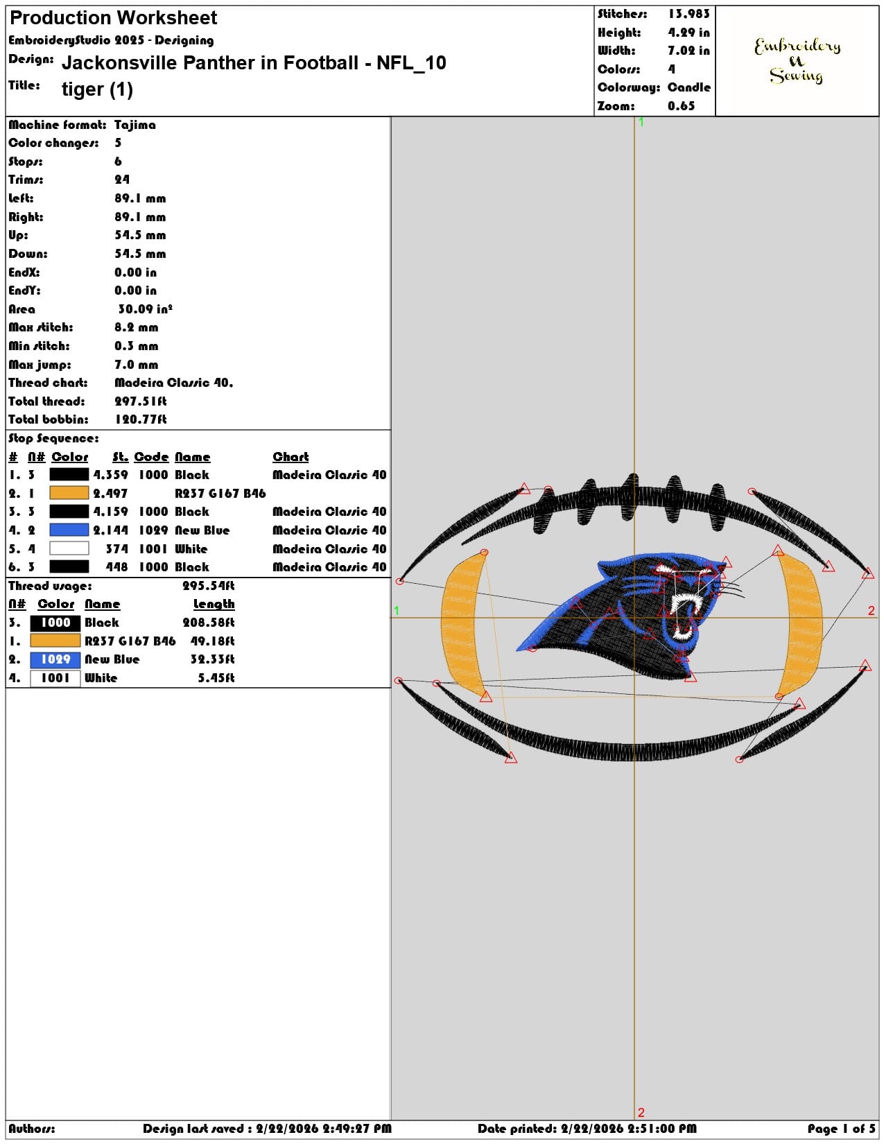 Jackonsville Panther in Football NFL   - Elegant embroidery design file - instant download — view 3