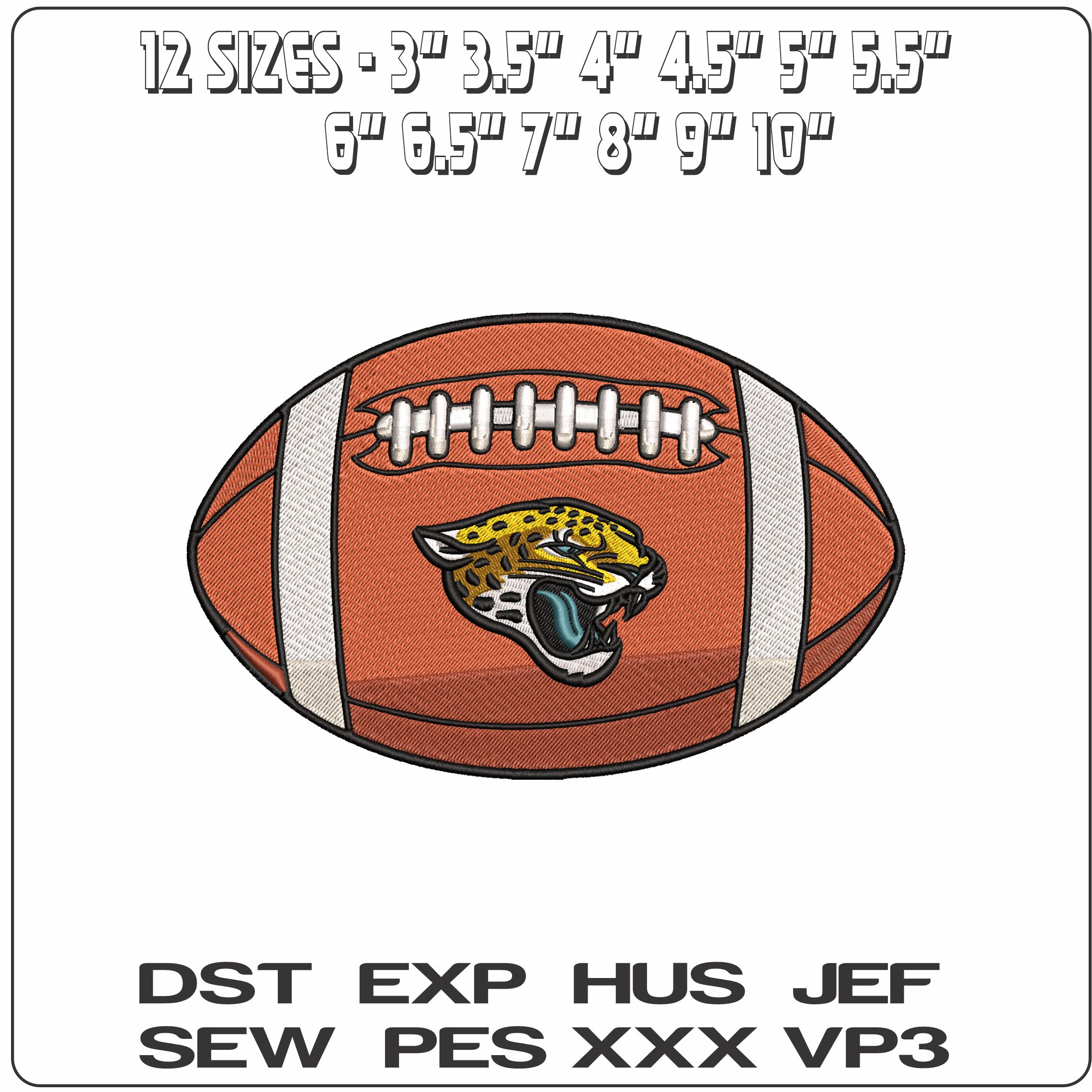 Jacksonville Jaguars American Football NFL   - Elegant embroidery design file - instant download — view 2