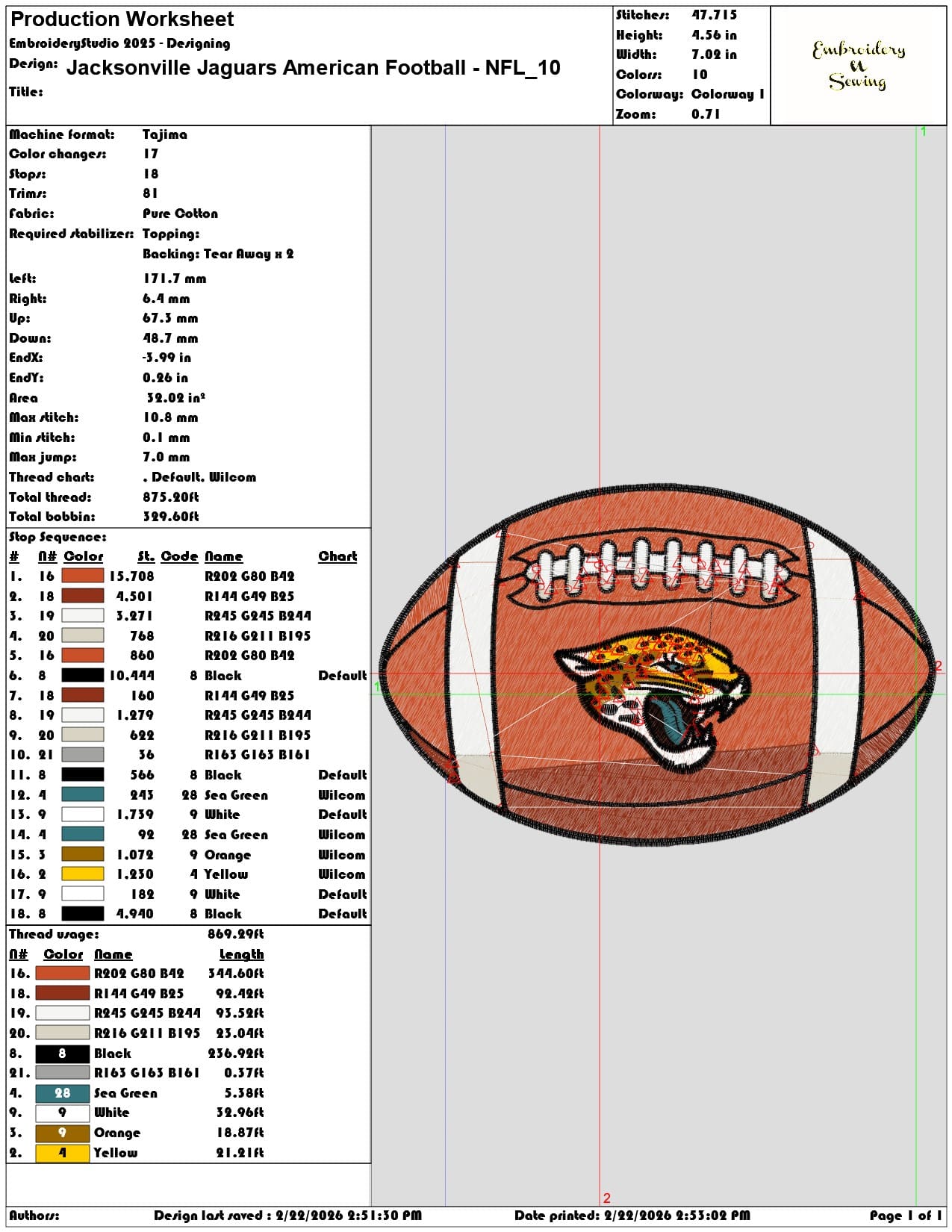 Jacksonville Jaguars American Football NFL   - Elegant embroidery design file - instant download — view 3