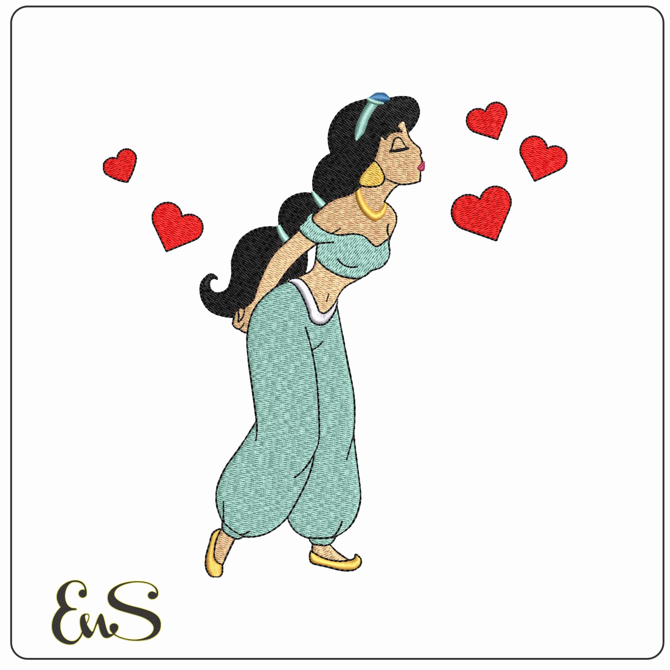 Jasmin Aladin Disney   - Elegant embroidery design file - instant download