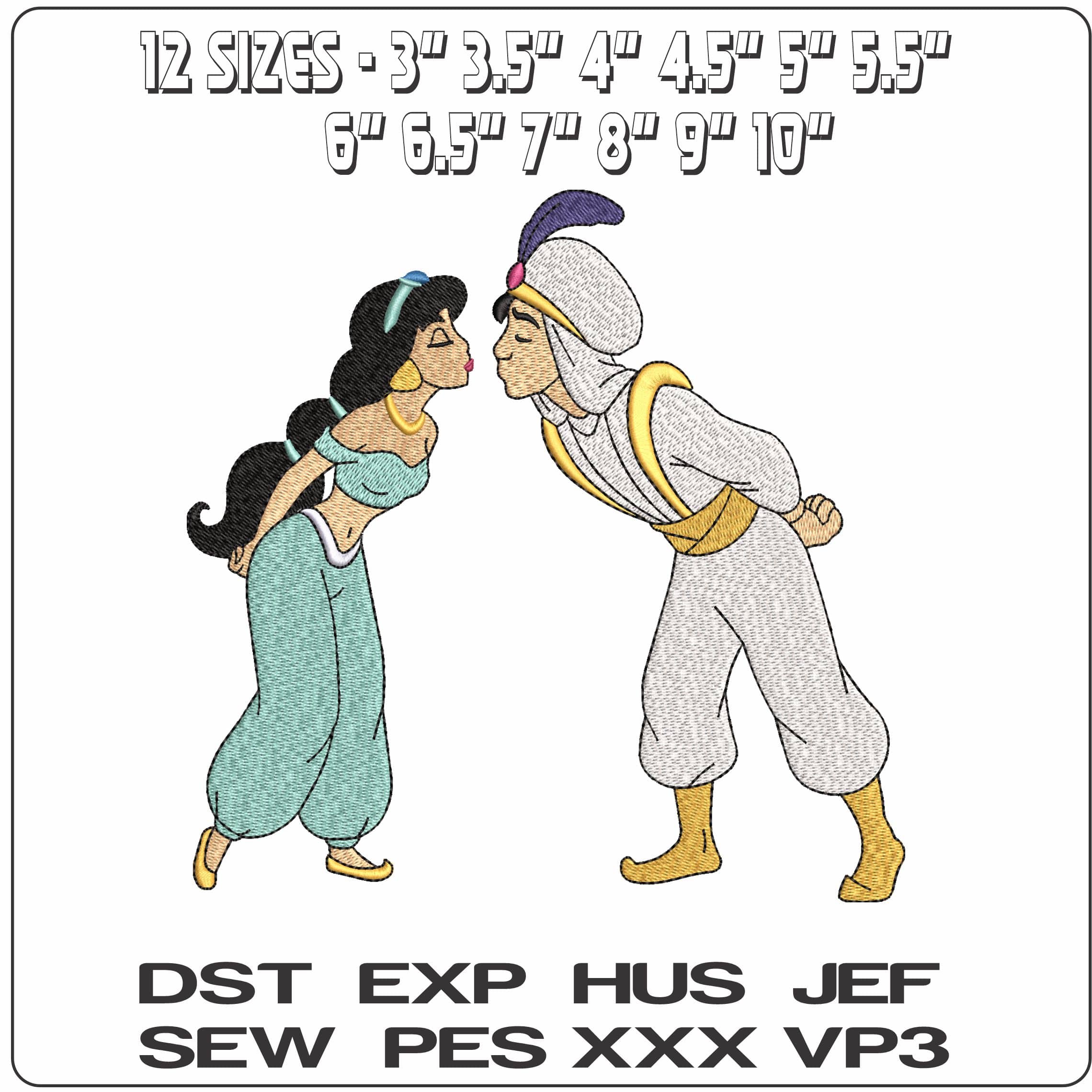Jasmin Aladin Aladin Disney   - Elegant embroidery design file - instant download — view 2
