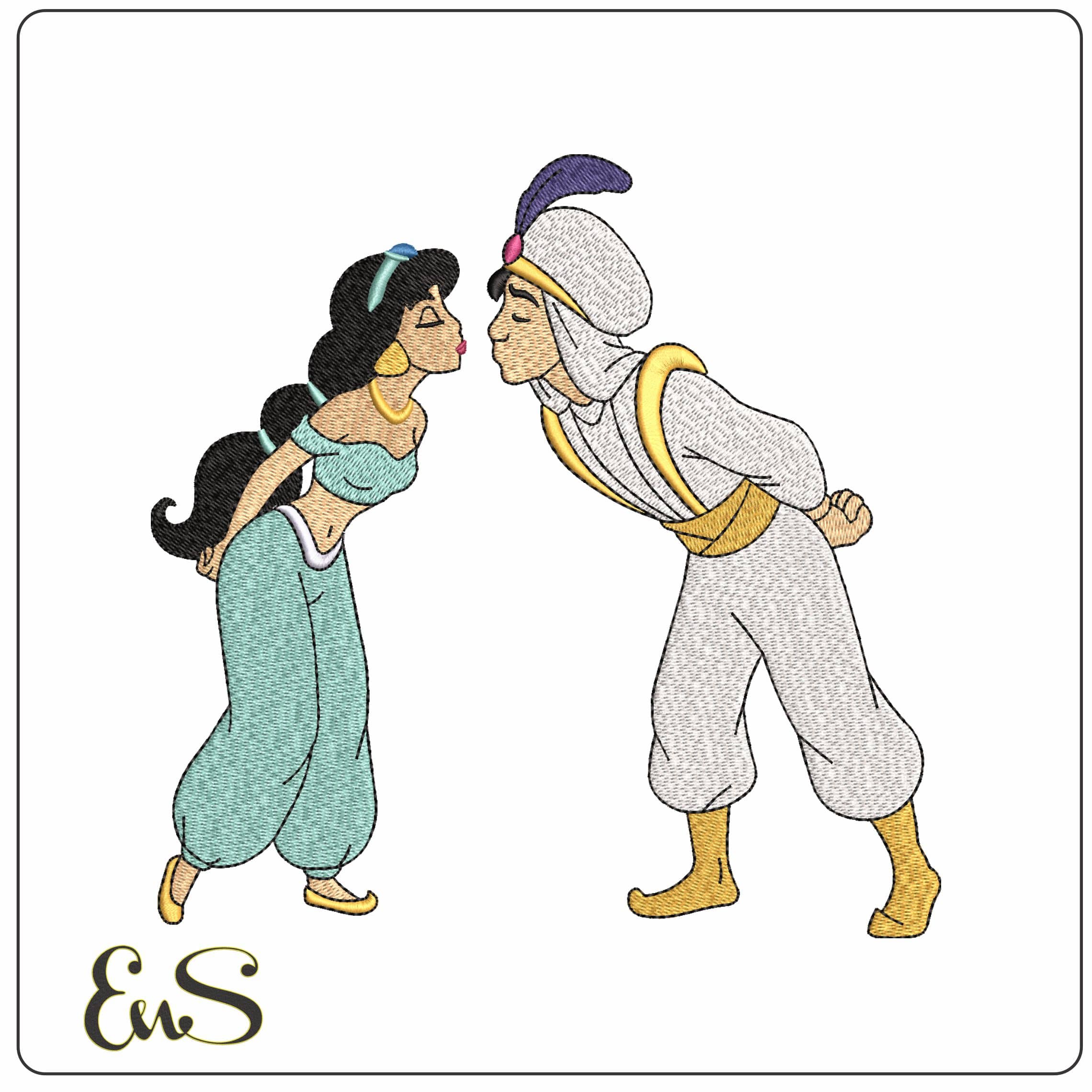 Jasmin Aladin Aladin Disney   - Elegant embroidery design file - instant download