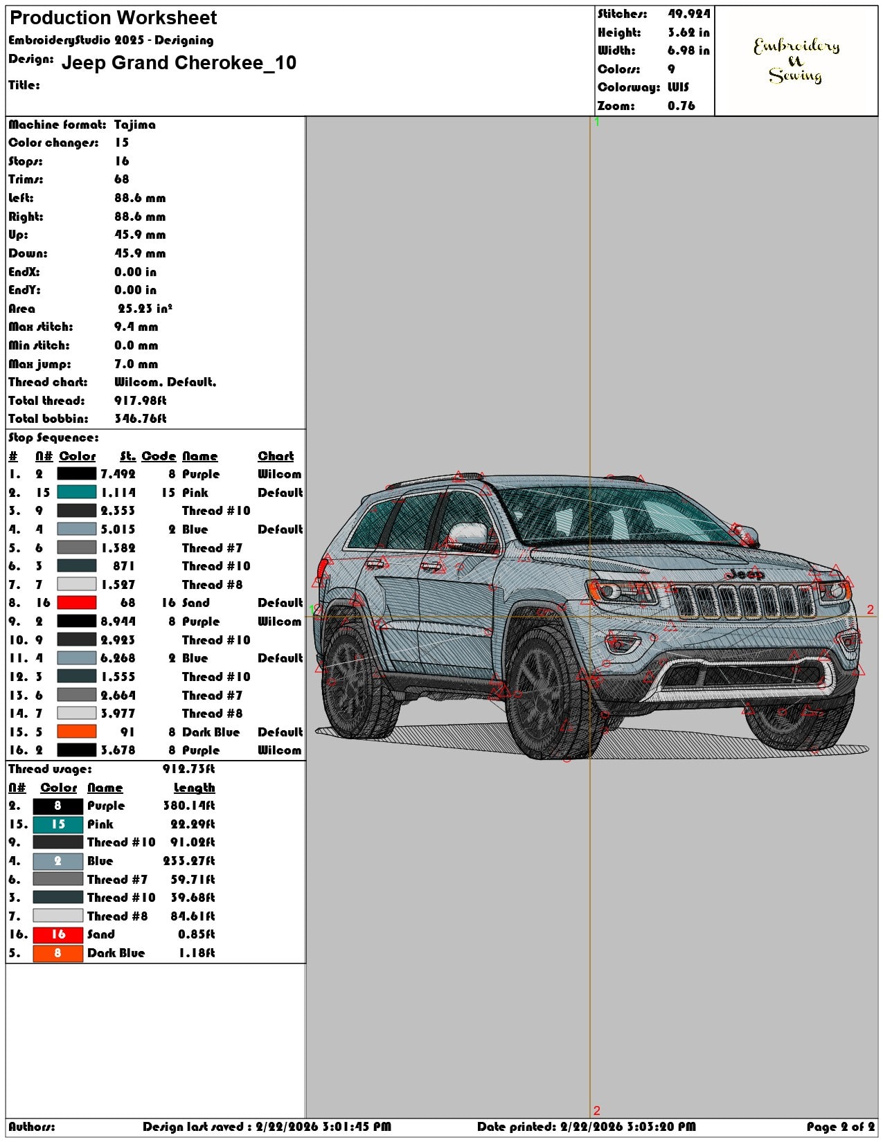 Jeep Grand Cherokee   - Elegant embroidery design file - instant download — view 4
