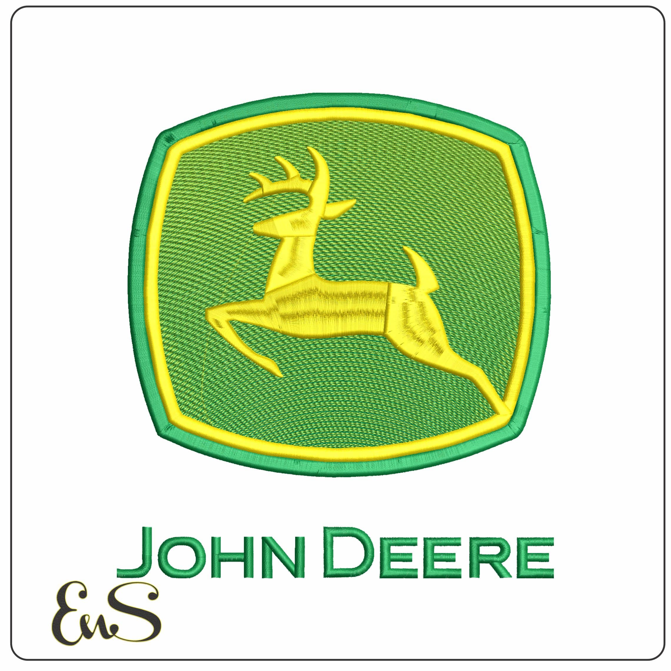 John Deere with Shading   - Elegant embroidery design file - instant download