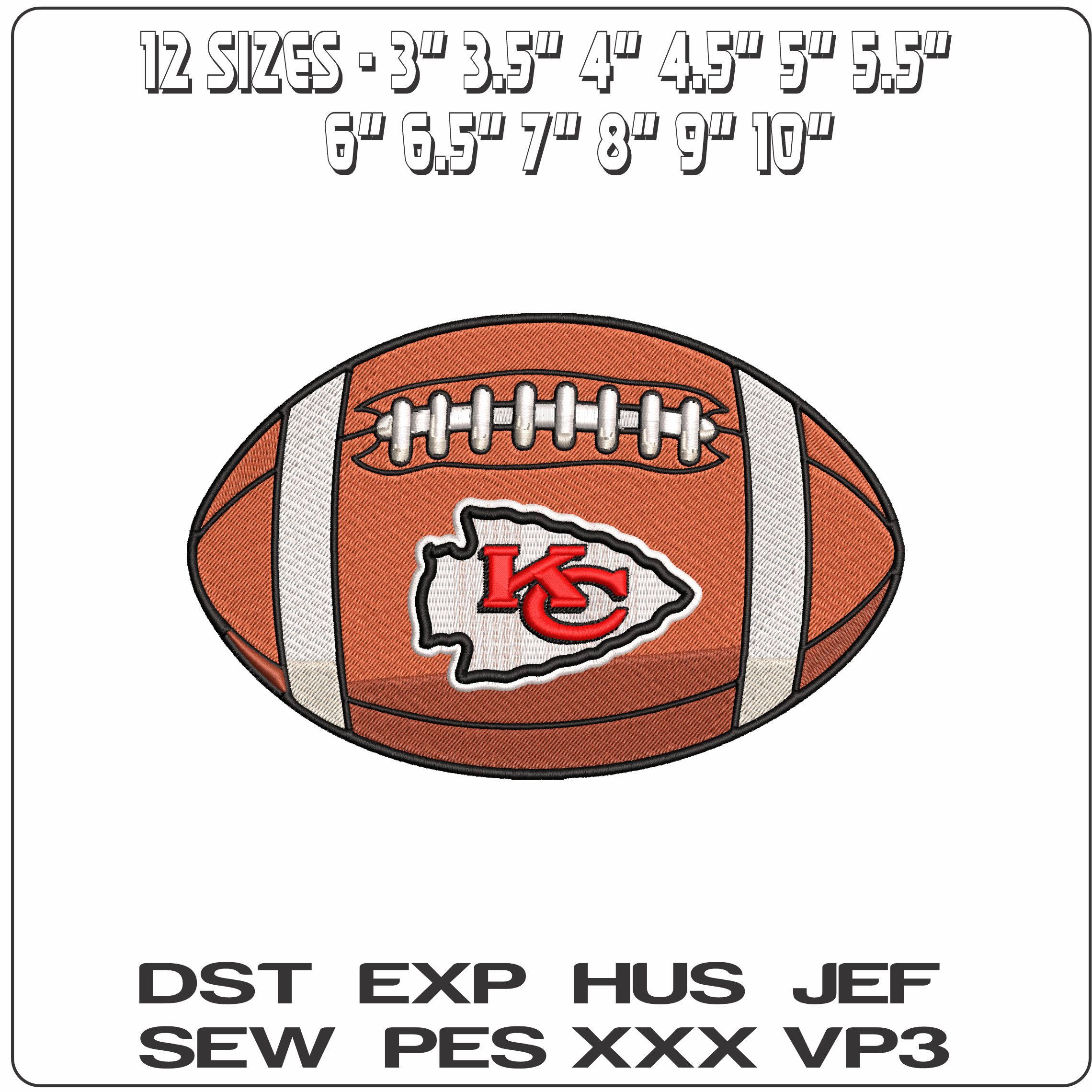Kansas City Chiefs American Football NFL   - Elegant embroidery design file - instant download — view 2