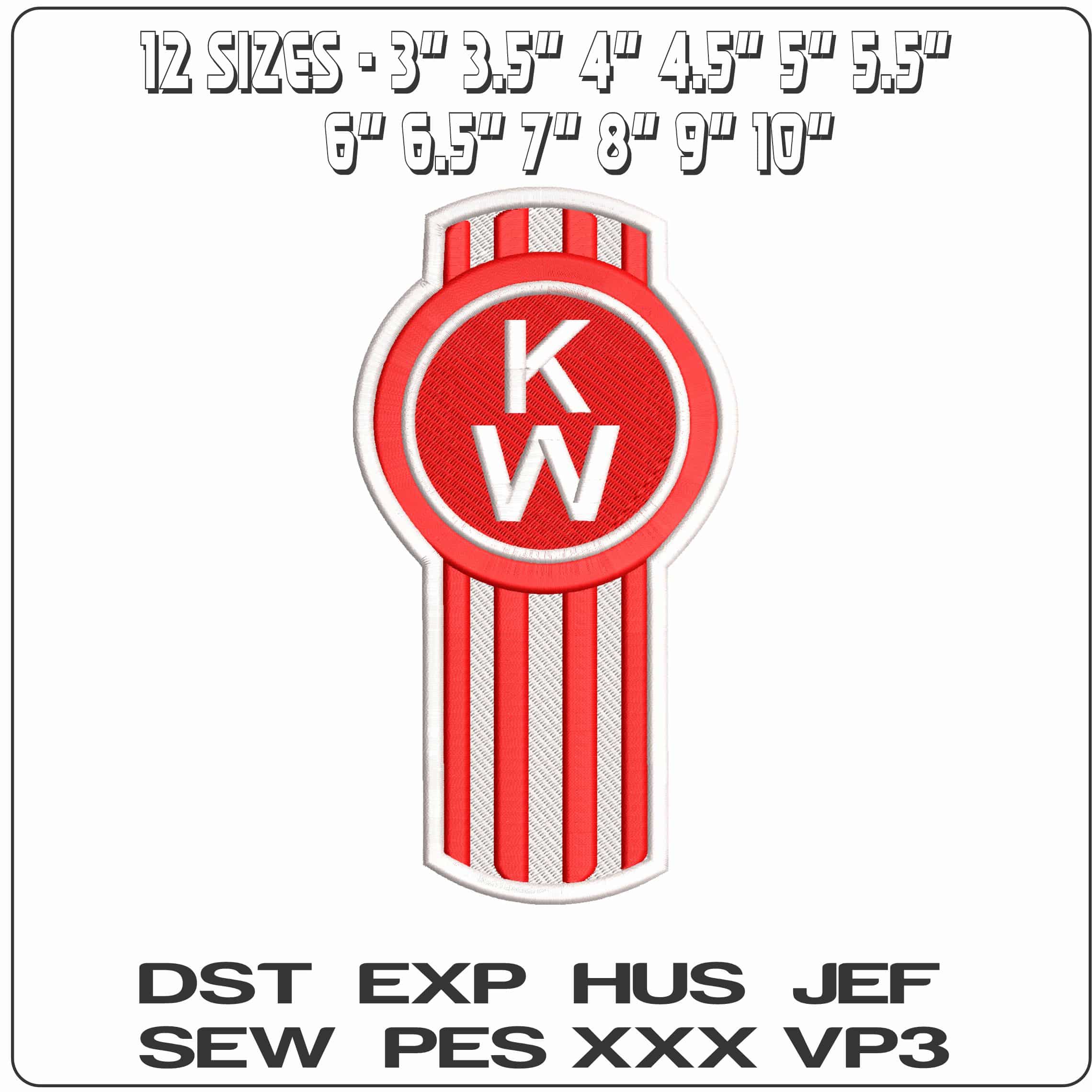 Kenworth Truck Logo   - Elegant embroidery design file - instant download — view 2