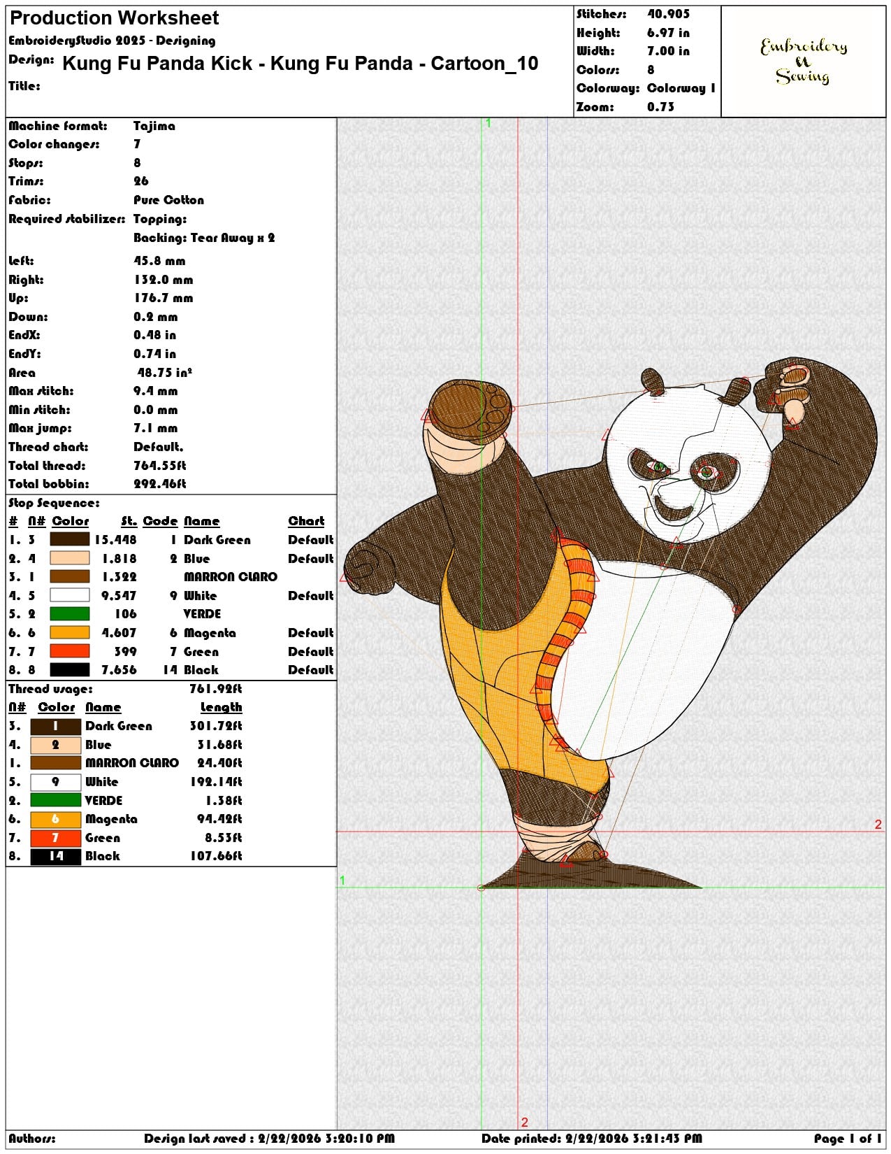 Kung Fu Panda Kick Kung Fu Panda Cartoon   - Elegant embroidery design file - instant download — view 3