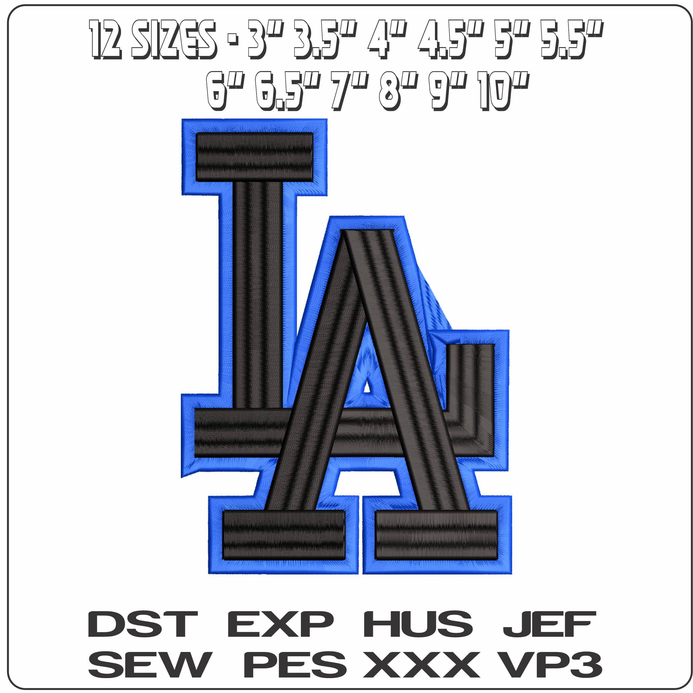 L A Blue Black   - Elegant embroidery design file - instant download — view 2